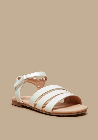 Little Missy Solid Sandals with Hook and Loop Closure-Girl%27s Sandals-image-0