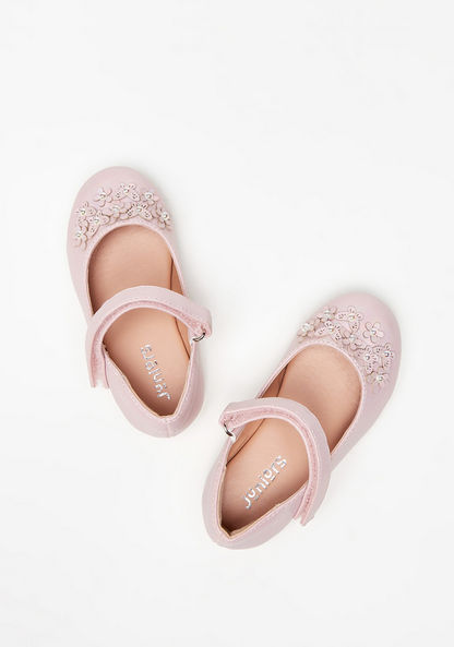 Juniors Butterfly Embellished Mary Jane Shoes with Hook and Loop Closure-Girl%27s Casual Shoes-image-1
