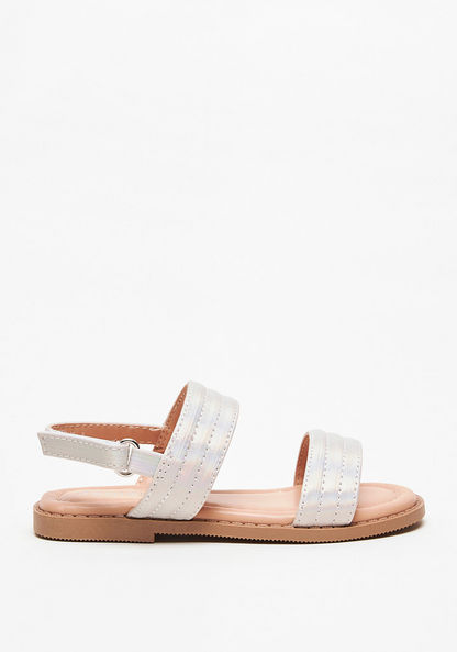 Juniors Stitch Detail Strap Sandals with Hook and Loop Closure