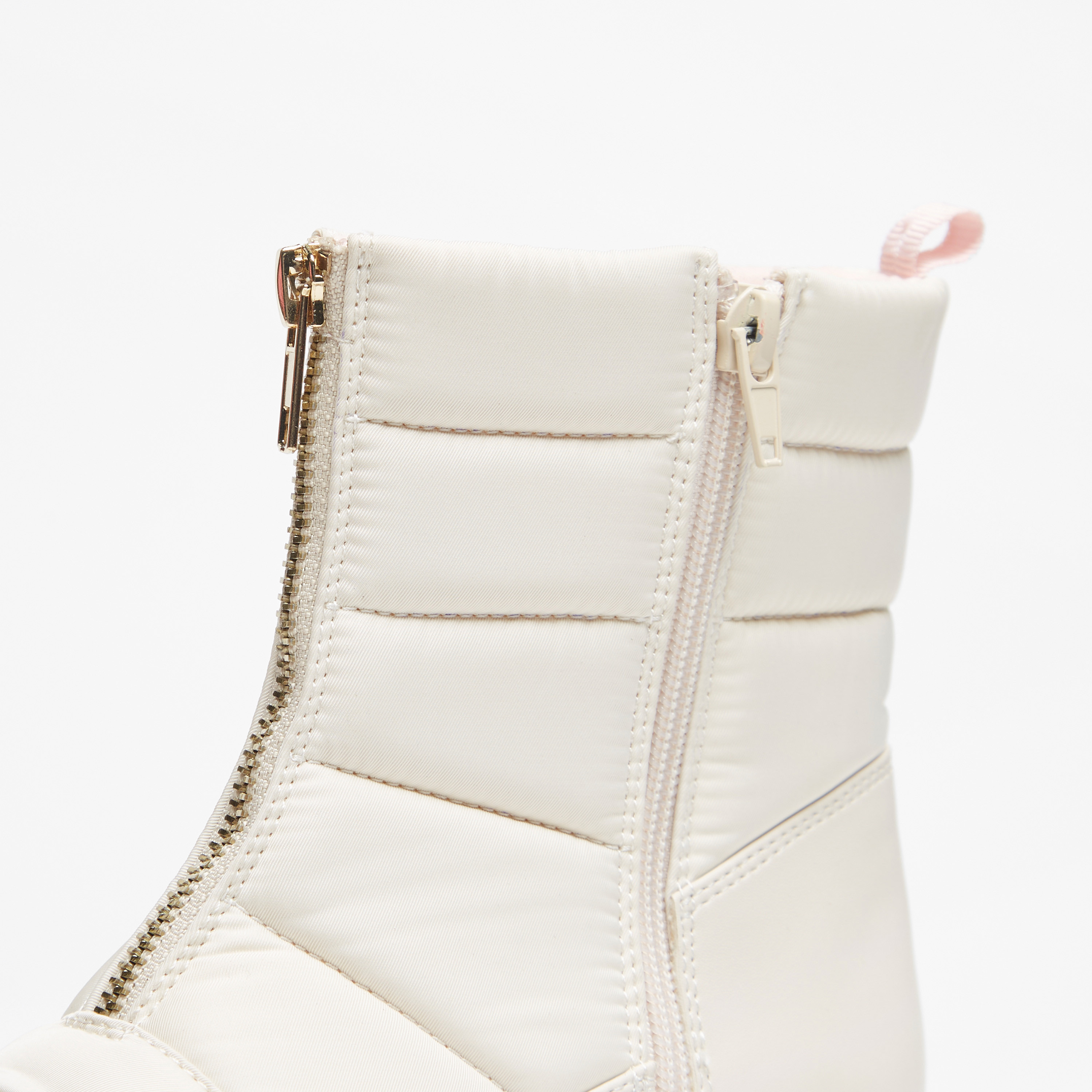 Little Missy Textured High Cut Boots with Zip Closure and Pull Tabs-girls-shoes-boots-image-4