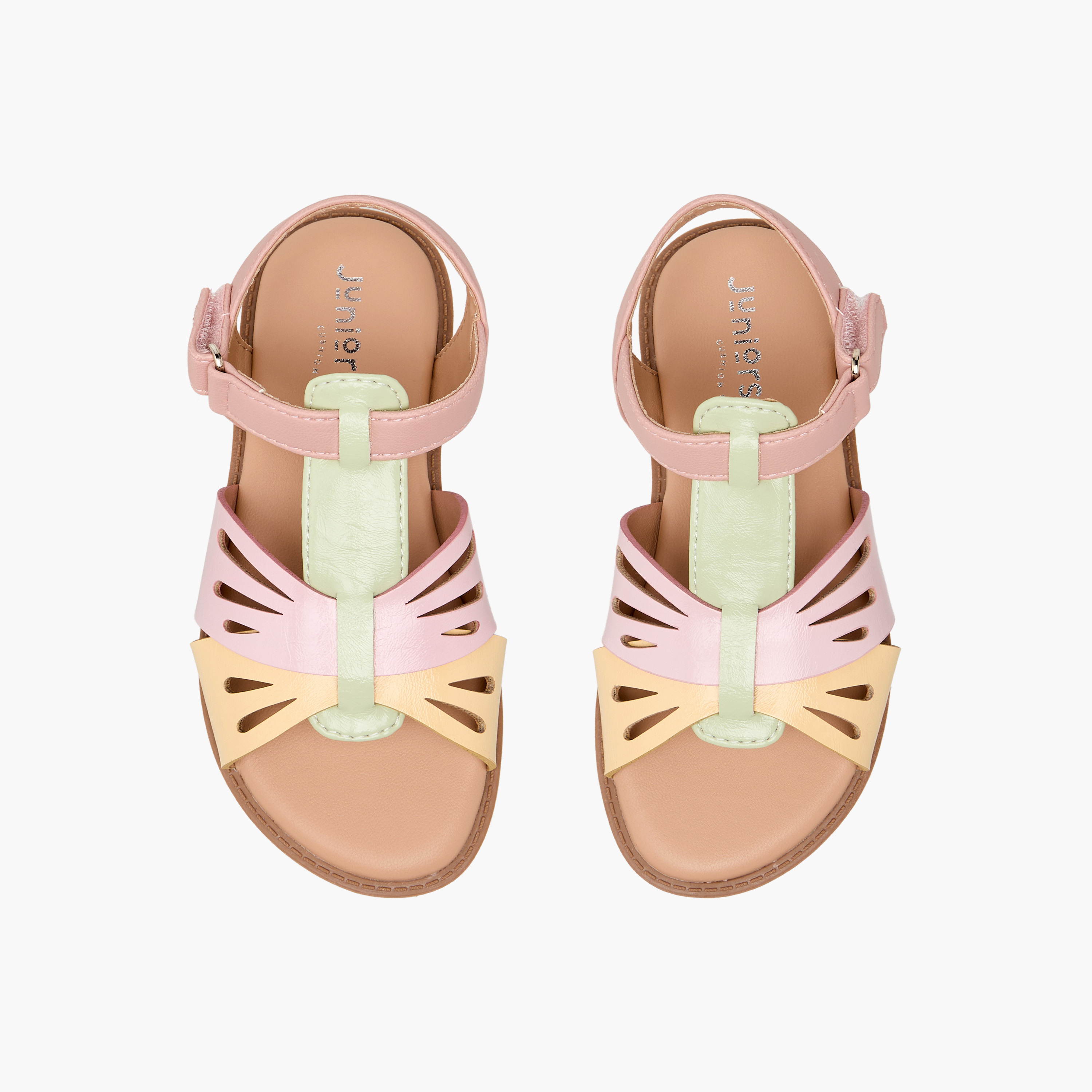 صندل بقوالب ملونة بشريط إغلاق لاصق من جونيورز-girls-shoes-sandals-image-1
