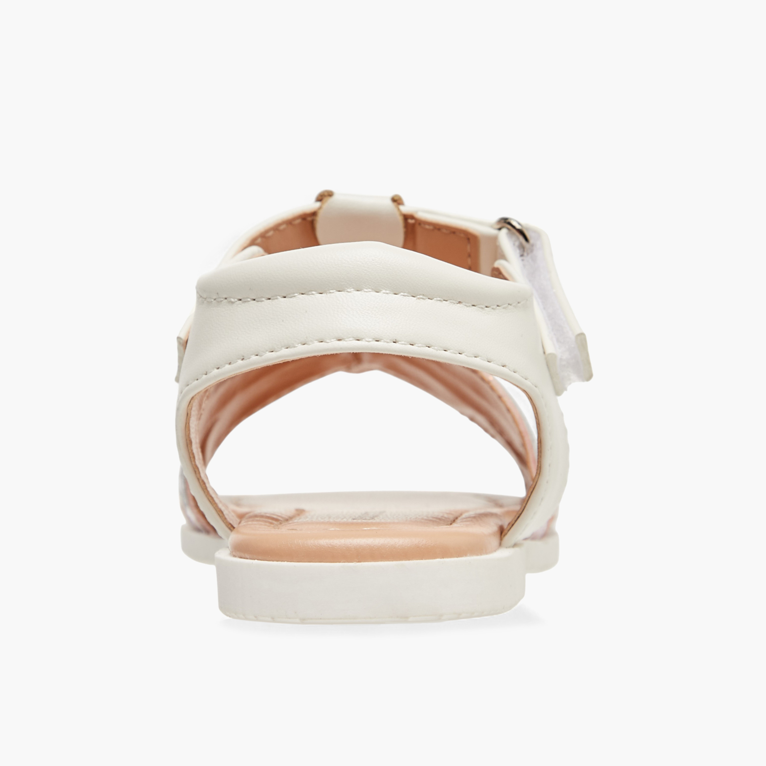 Flora Bella Panelled Sandals with Hook and Loop Closure-girls-shoes-sandals-image-4