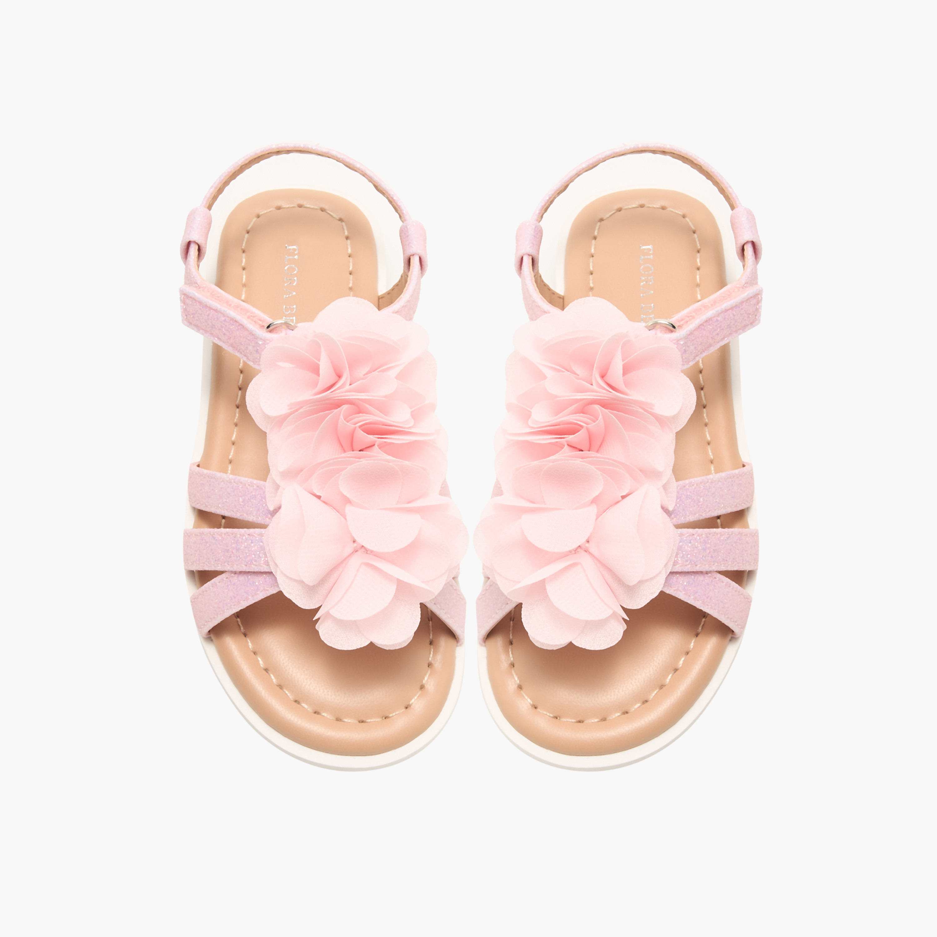 صندل بشريط إغلاق لاصق وزينة أزهار من فلورا بيلا-girls-shoes-sandals-image-5