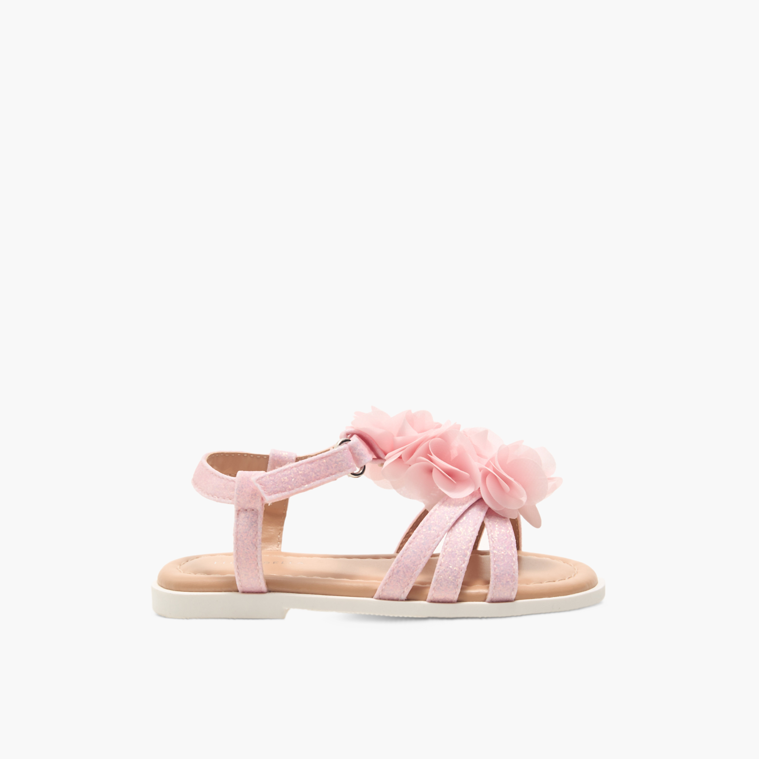 صندل بشريط إغلاق لاصق وزينة أزهار من فلورا بيلا-girls-shoes-sandals-image-6