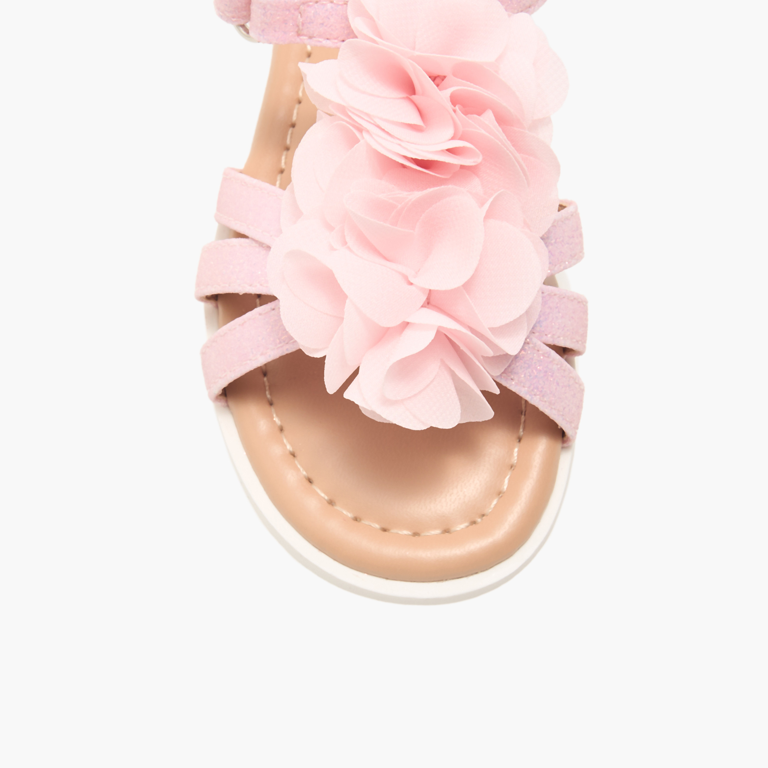 صندل بشريط إغلاق لاصق وزينة أزهار من فلورا بيلا-girls-shoes-sandals-image-7