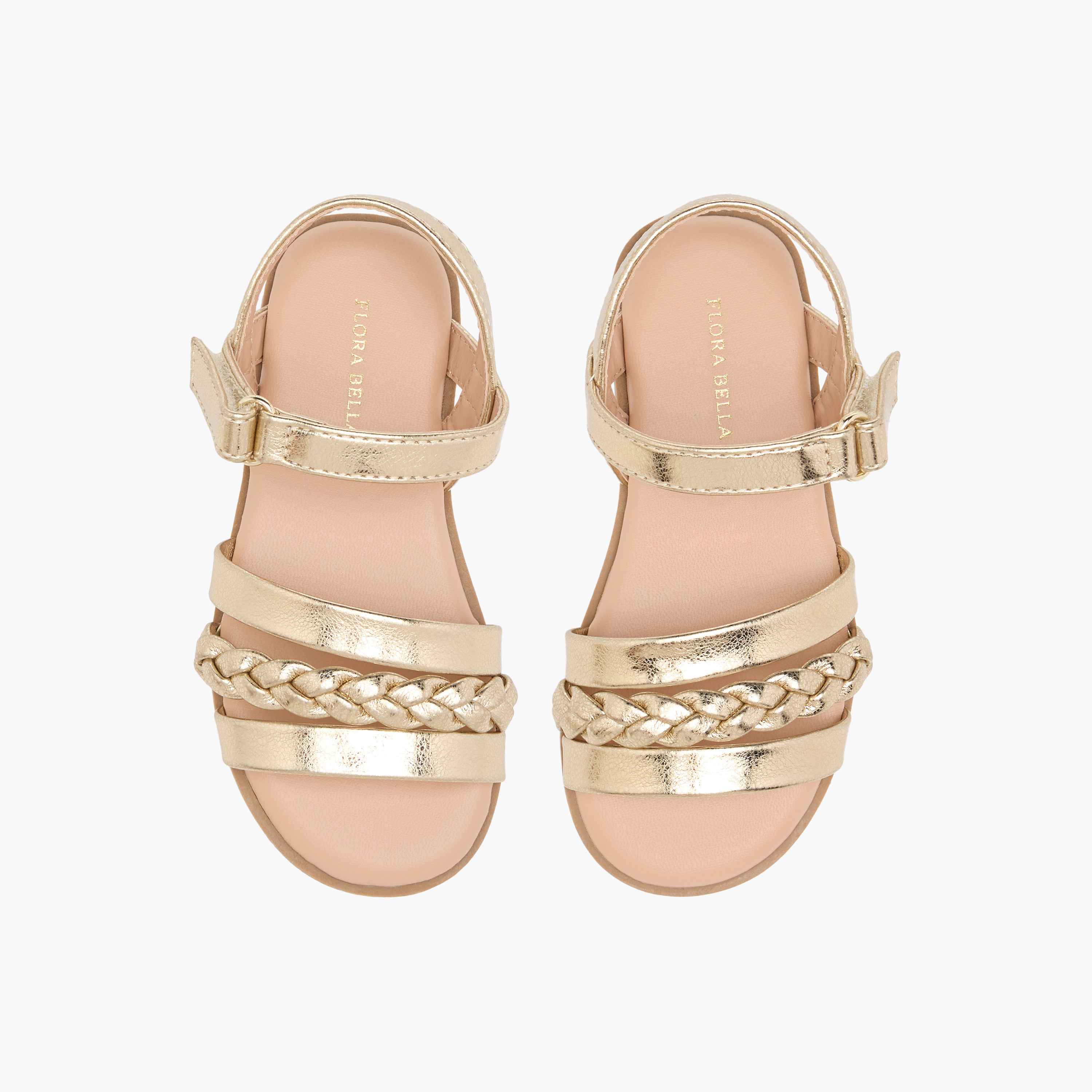 صندل مضفر مع شريط إغلاق من فلورا بيلا-girls-shoes-sandals-image-1