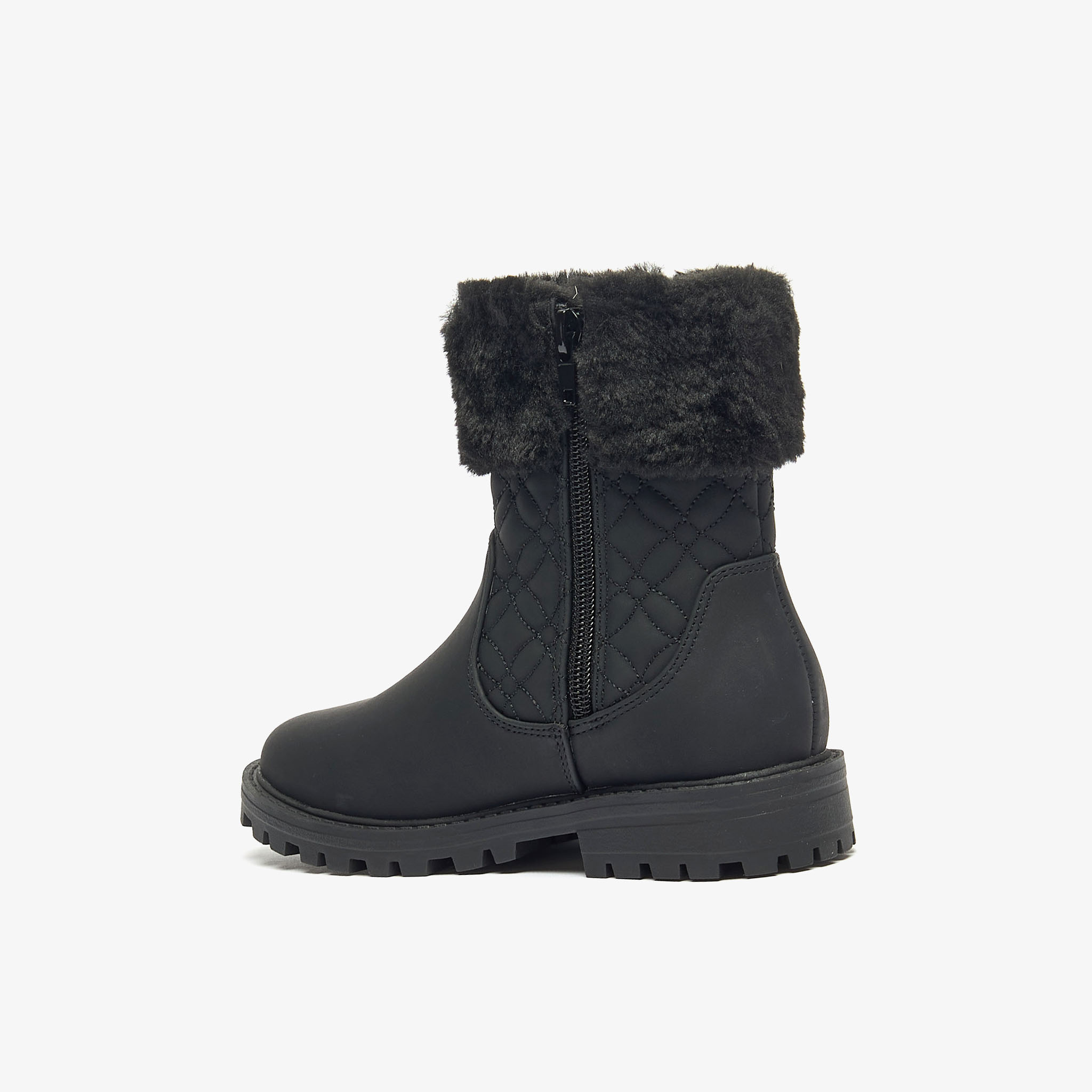 بوت بطول الكاحل بتفاصيل مخملية وسحّاب إغلاق من ليتل ميسي-girls-shoes-boots-image-2
