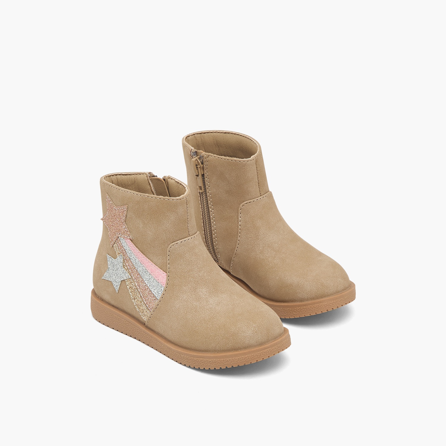 Flora Bella Girls Star Applique Ankle Boots-girls-shoes-boots-image-1