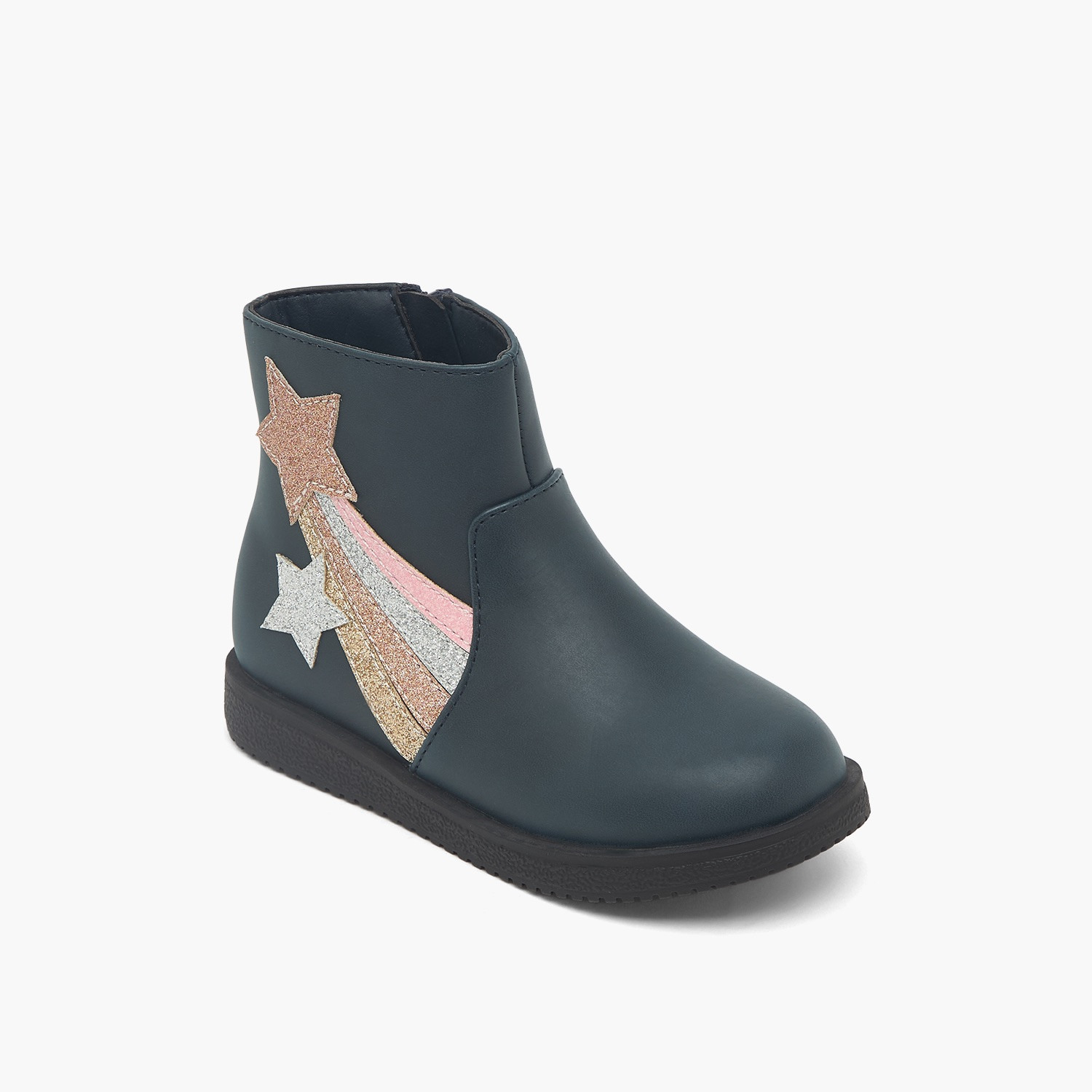 Flora Bella Girls Star Applique Ankle Boots-girls-shoes-boots-image-2