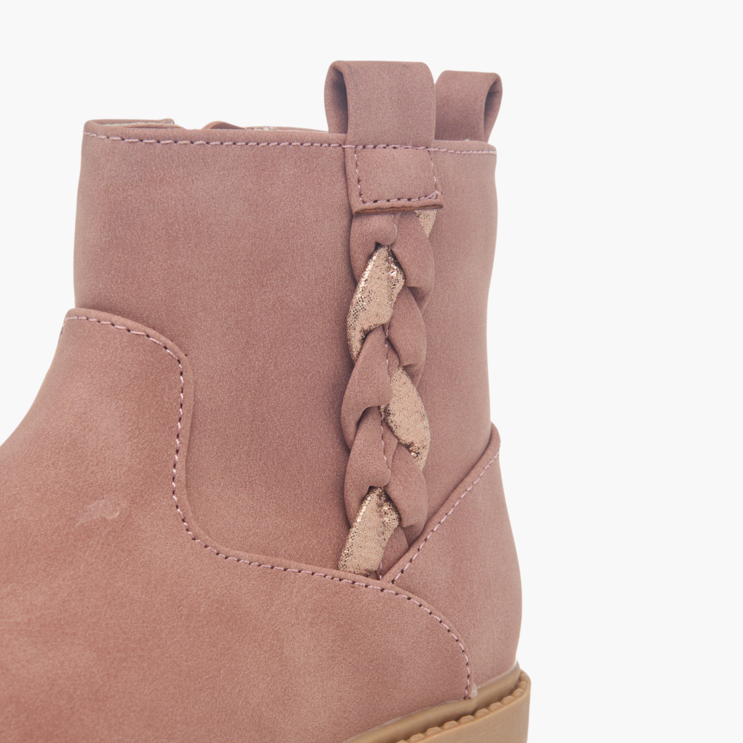 Juniors Braid Detail Boots with Zip Closure and Pull Tabs-girls-shoes-boots-image-6