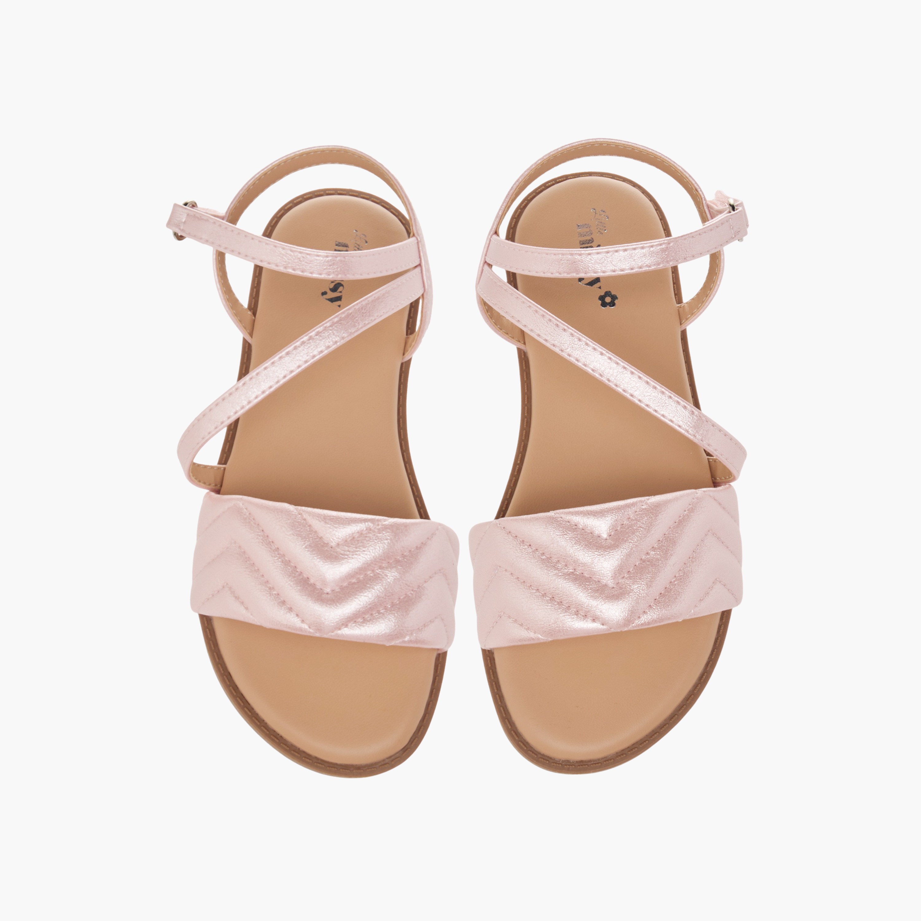 Little Missy Quilted Sandals with Hook and Loop Closure-girls-shoes-sandals-image-1