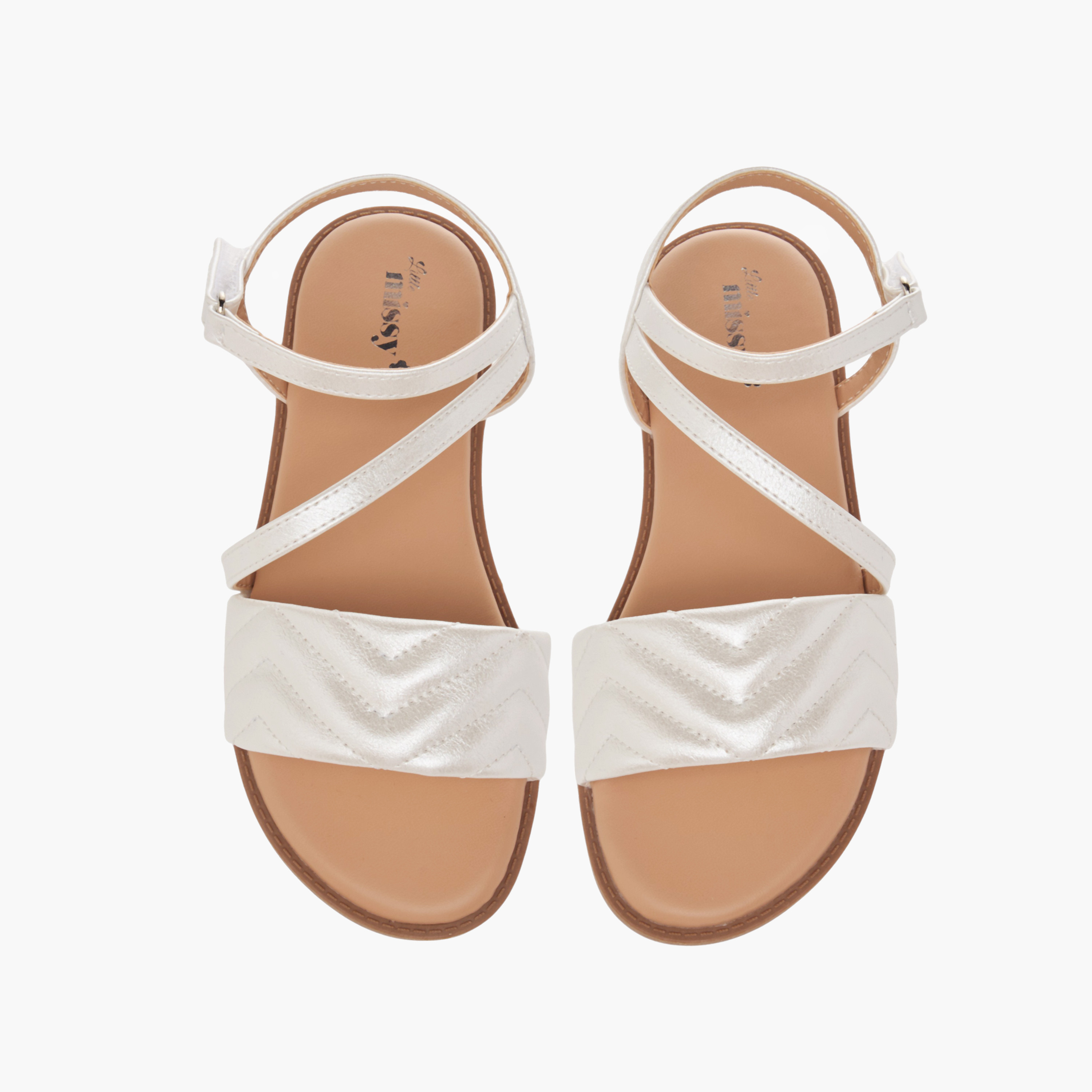 Little Missy Quilted Sandals with Hook and Loop Closure-girls-shoes-sandals-image-1