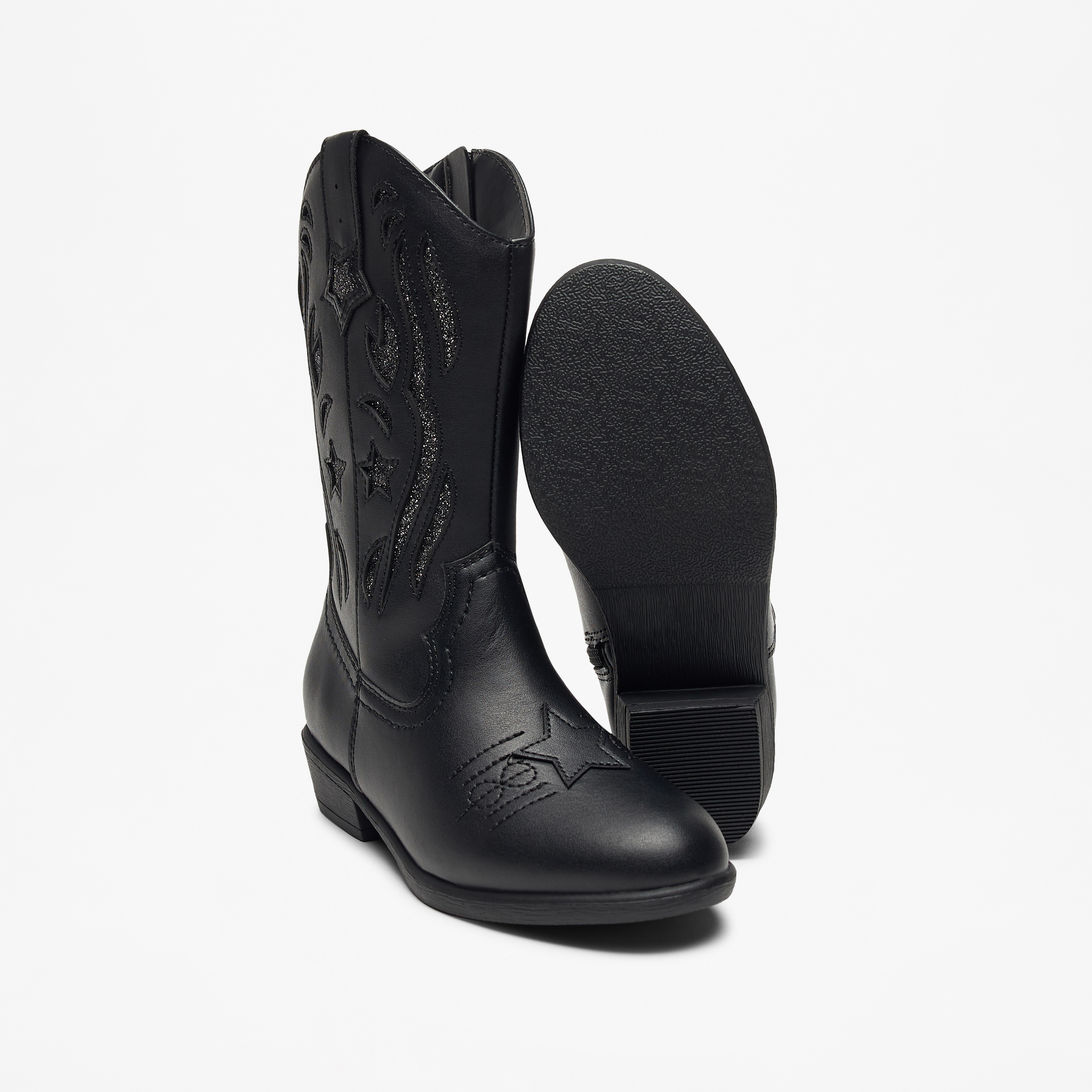 حذاء طويل بسحاب إغلاق وزينة جليتر من ليتل ميسي-girls-shoes-boots-image-9