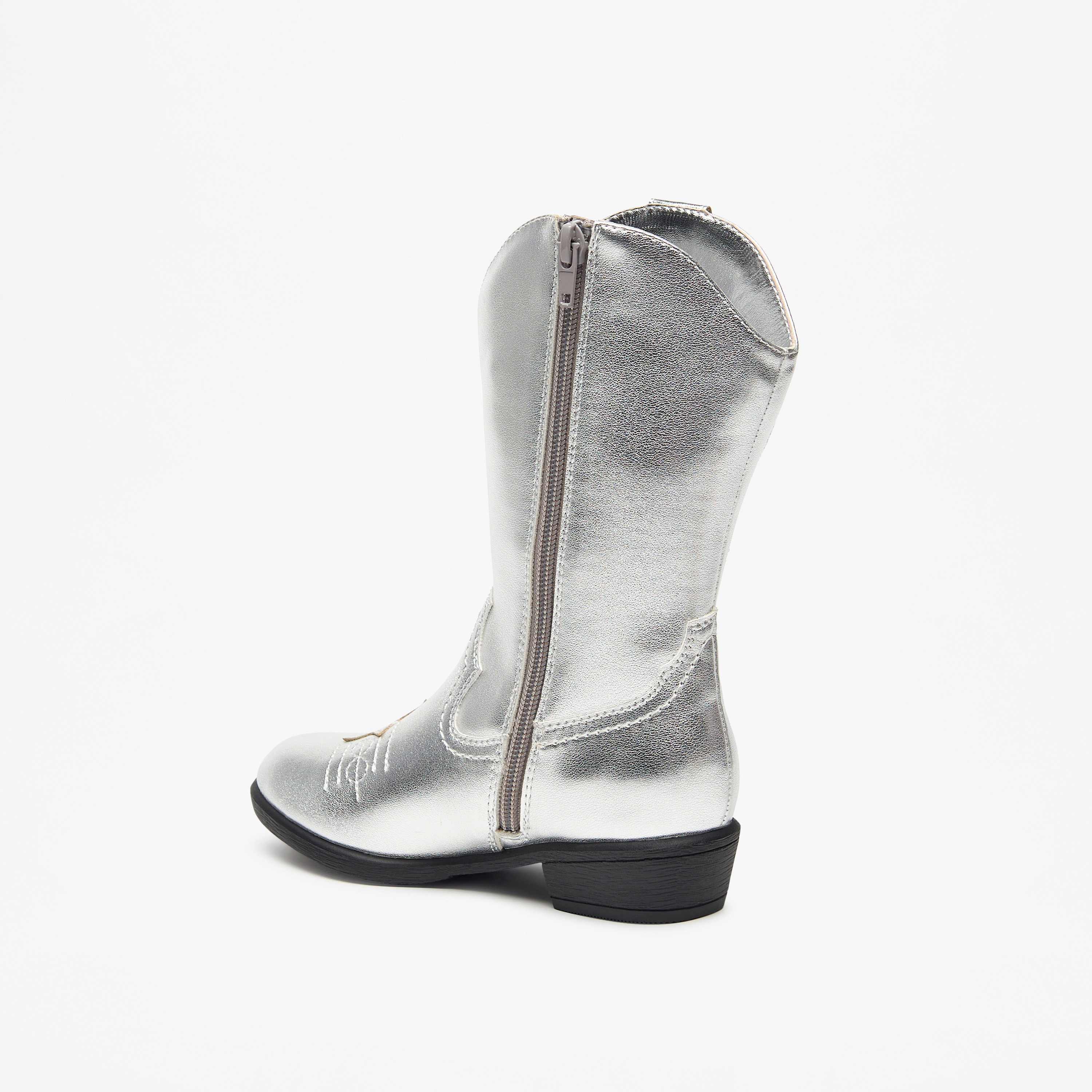 حذاء طويل بسحاب إغلاق وزينة جليتر من ليتل ميسي-girls-shoes-boots-image-2