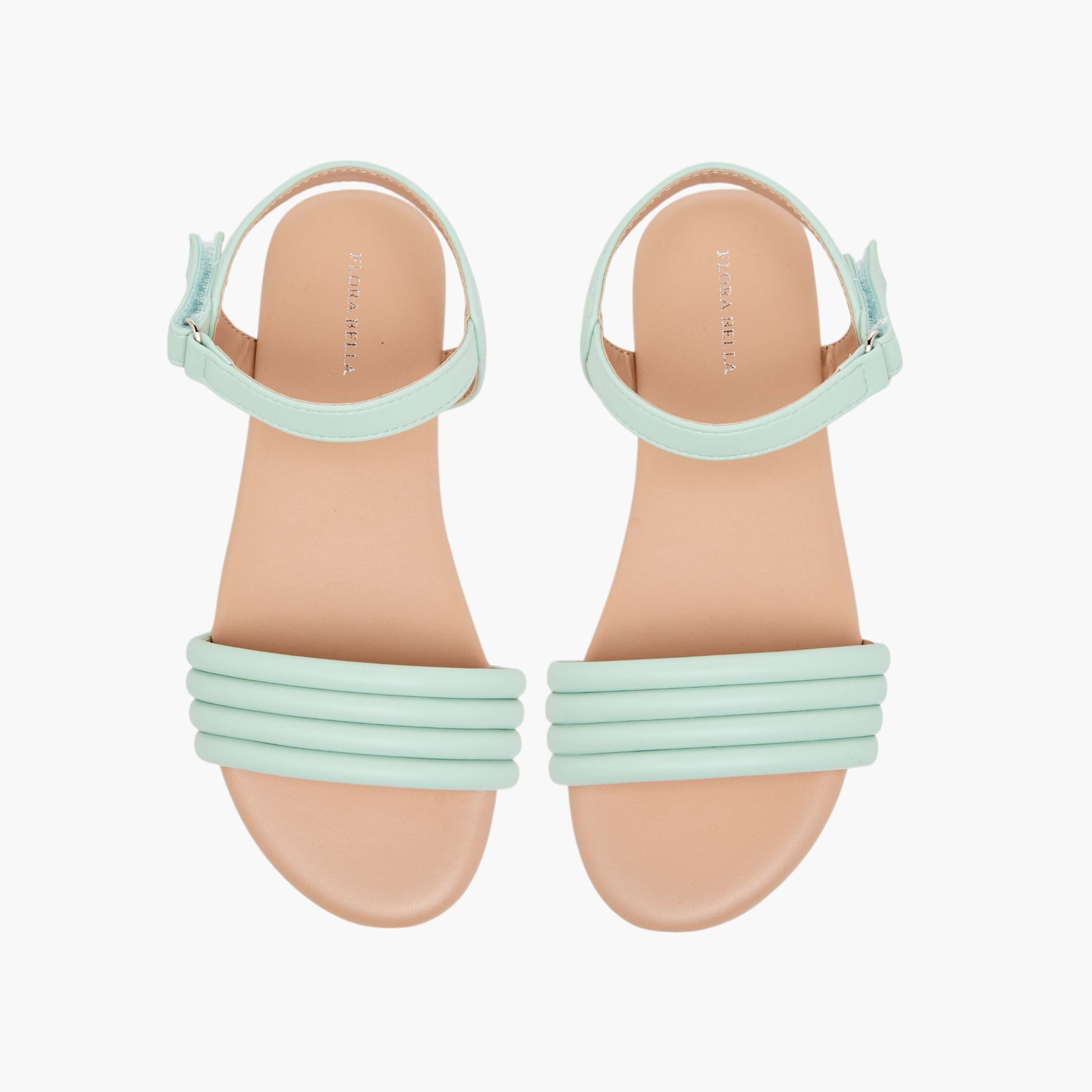 Flora Bella Strap Detail Sandals with Hook and Loop Closure-girls-shoes-sandals-image-1