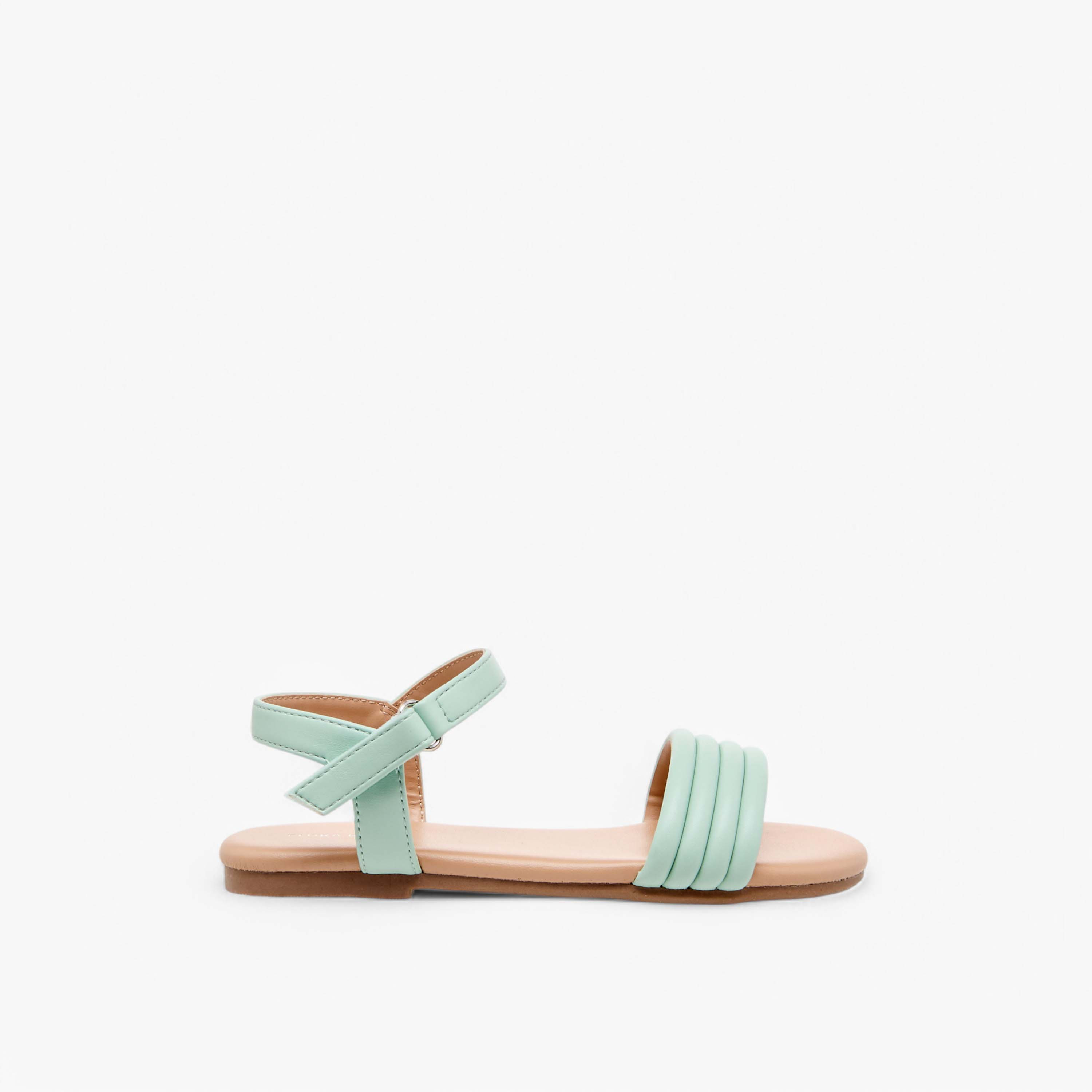 Flora Bella Strap Detail Sandals with Hook and Loop Closure-girls-shoes-sandals-image-2