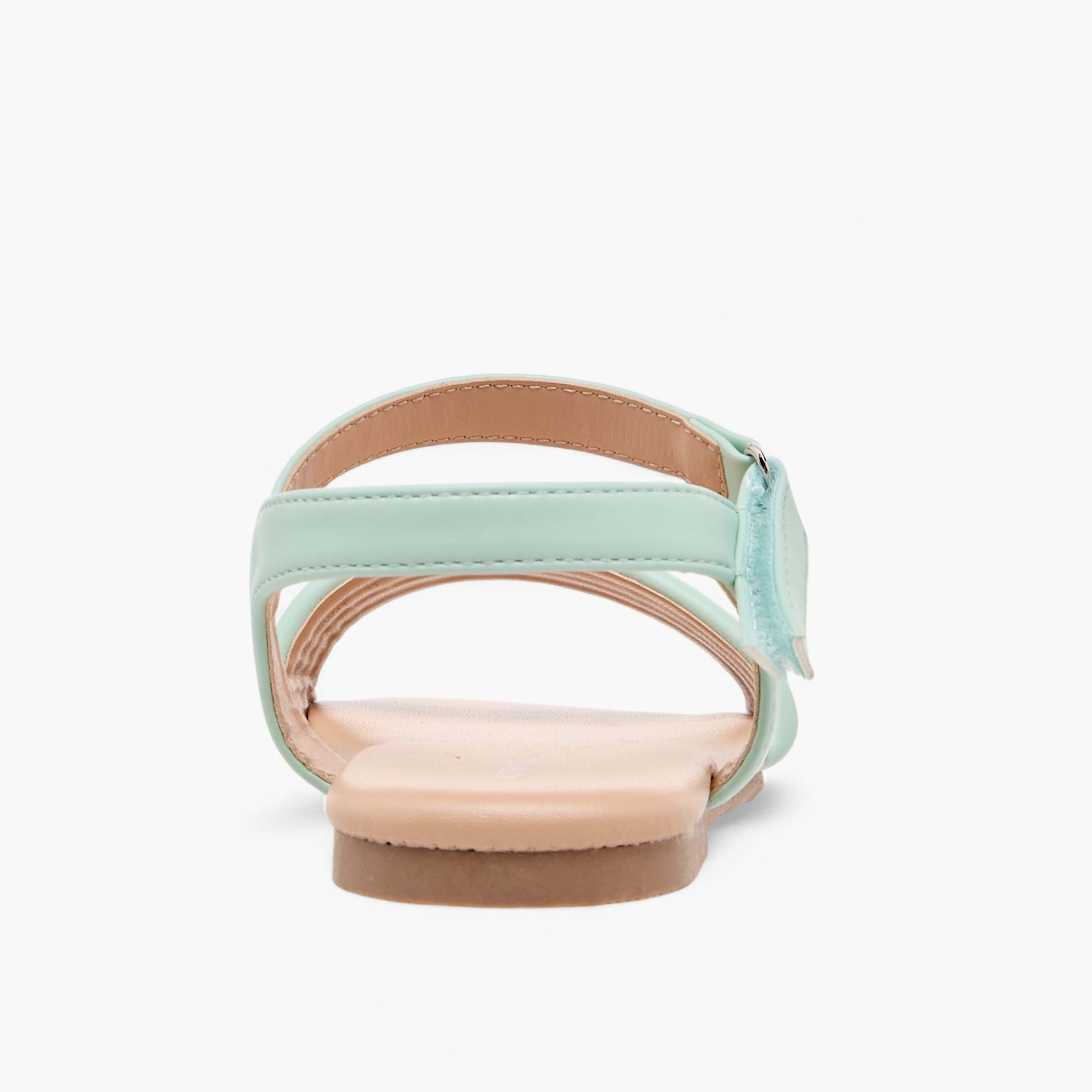 Flora Bella Strap Detail Sandals with Hook and Loop Closure-girls-shoes-sandals-image-4