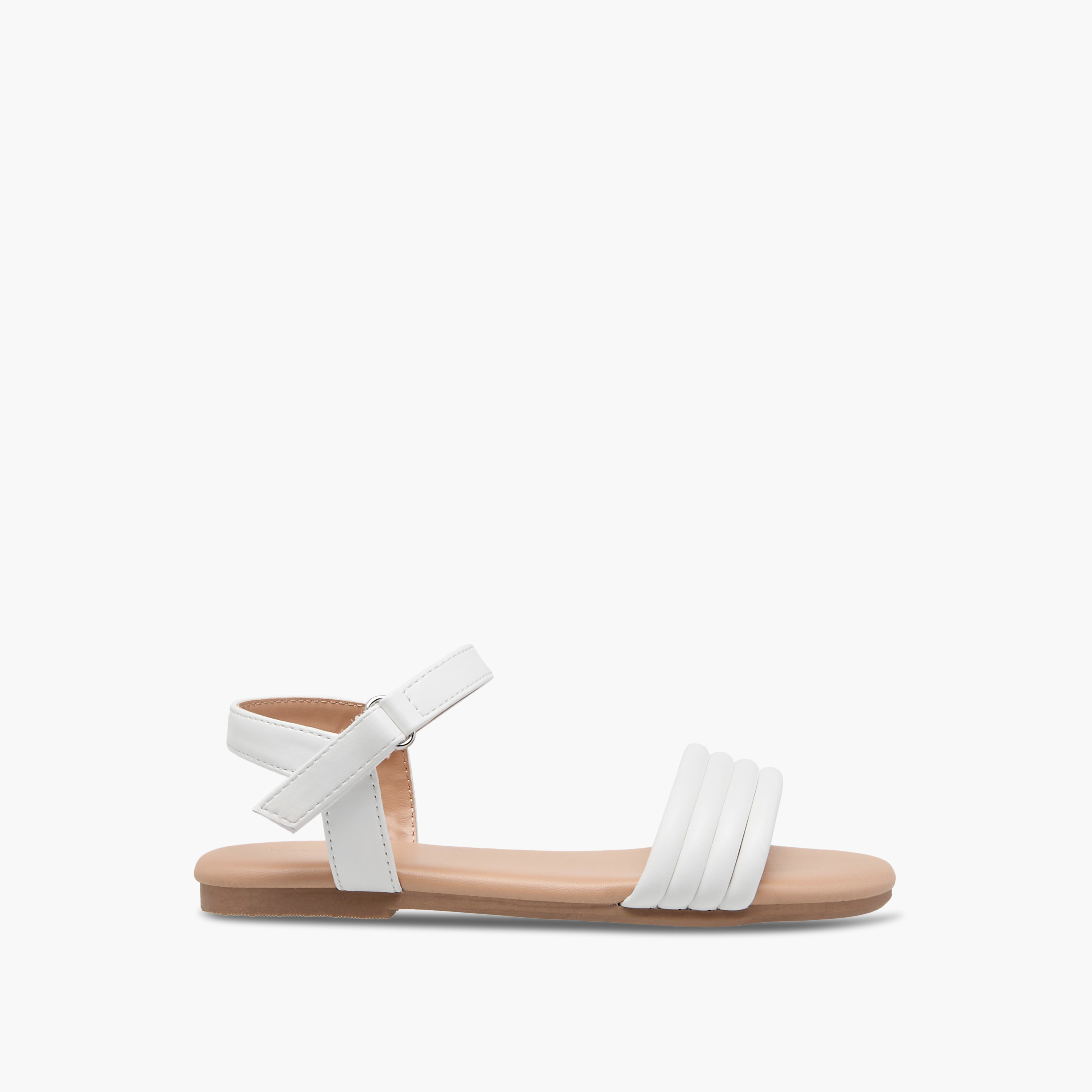 Flora Bella Strap Detail Sandals with Hook and Loop Closure-girls-shoes-sandals-image-2
