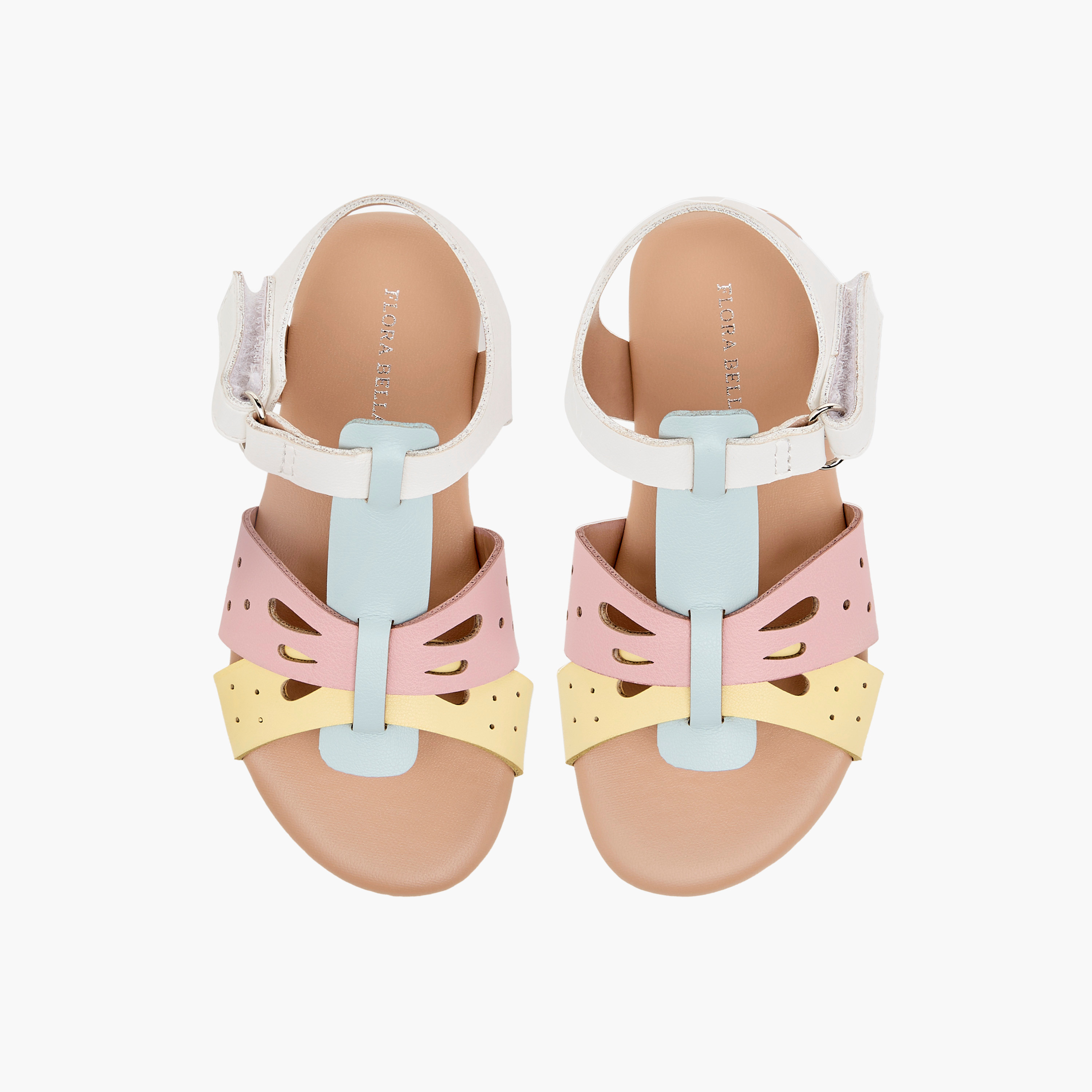 Flora Bella Cutwork Detail Sandals with Hook and Loop Closure-girls-shoes-sandals-image-1