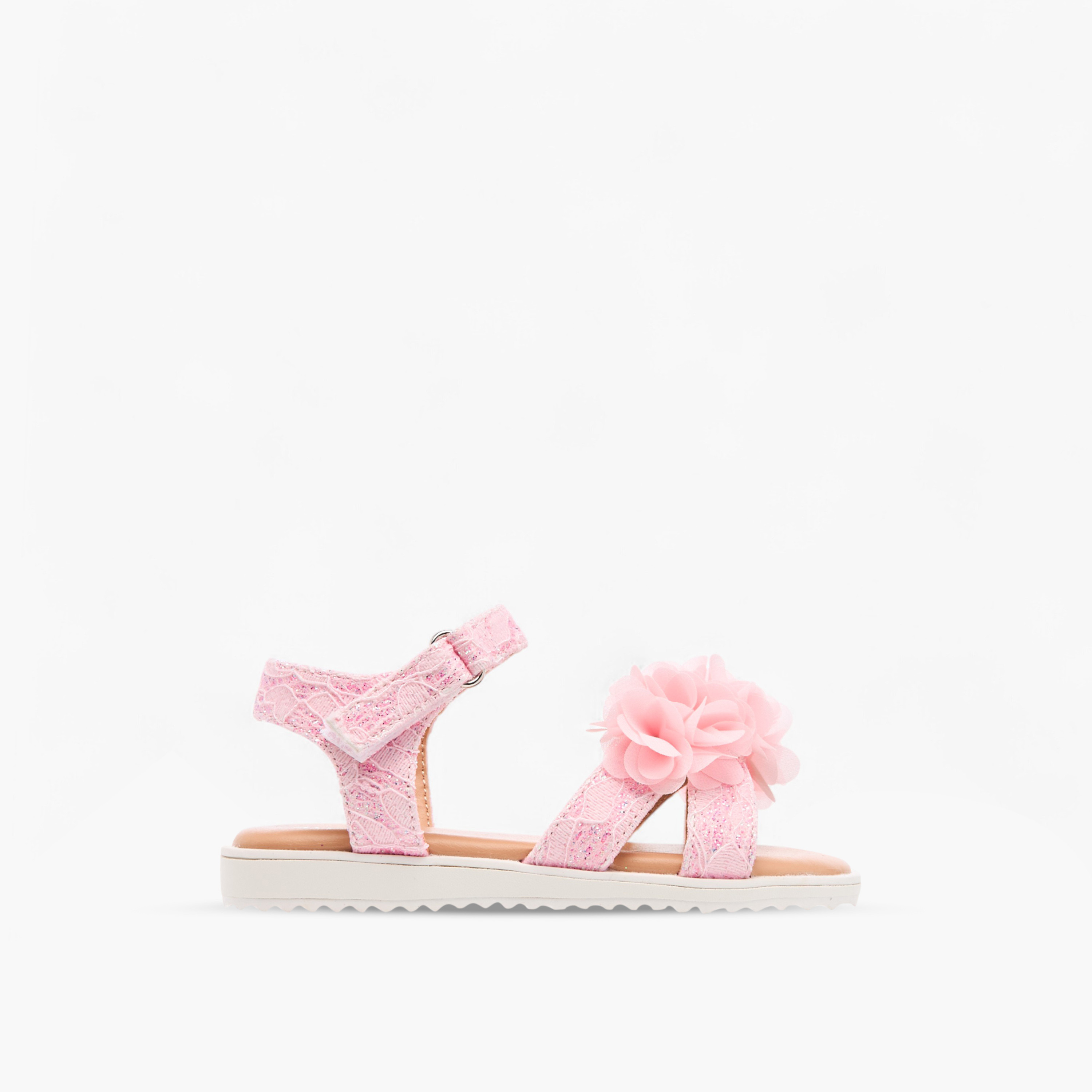 صندل بشريط إغلاق وتزيينات زهور من جونيورز-girls-shoes-sandals-image-2