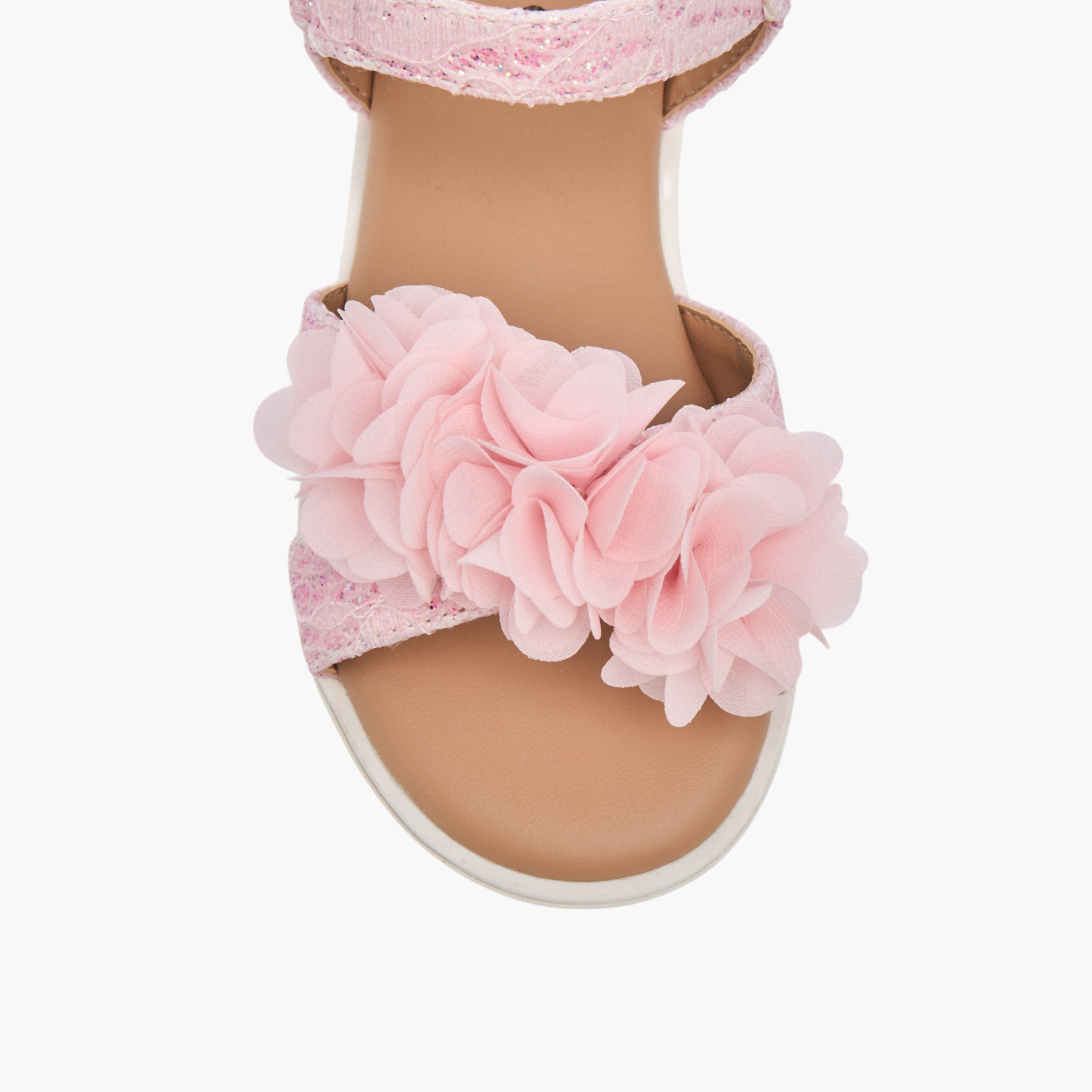 صندل بشريط إغلاق وتزيينات زهور من جونيورز-girls-shoes-sandals-image-3