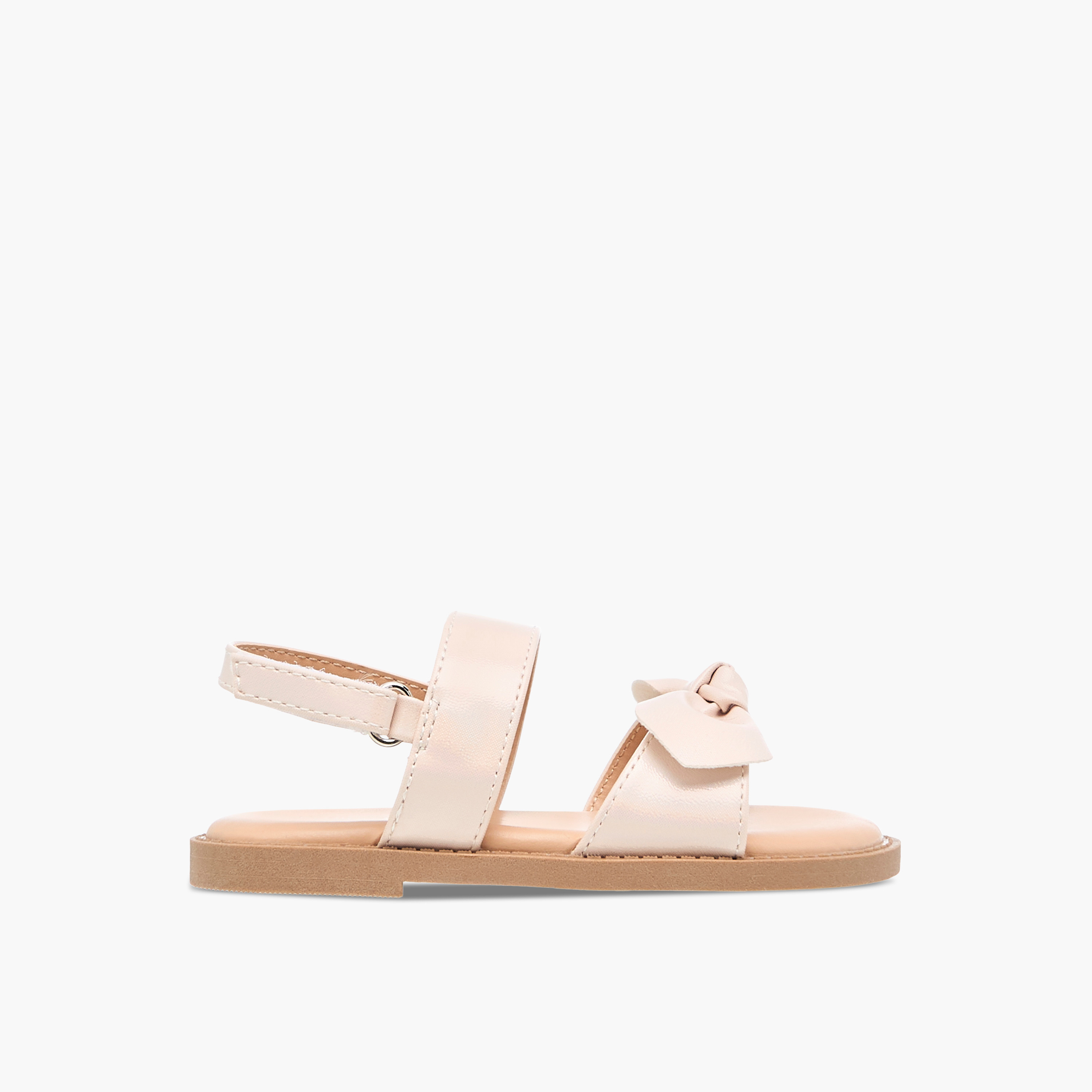 Flora Bella Bow Applique Sandals with Hook and Loop Closure-girls-shoes-sandals-image-2