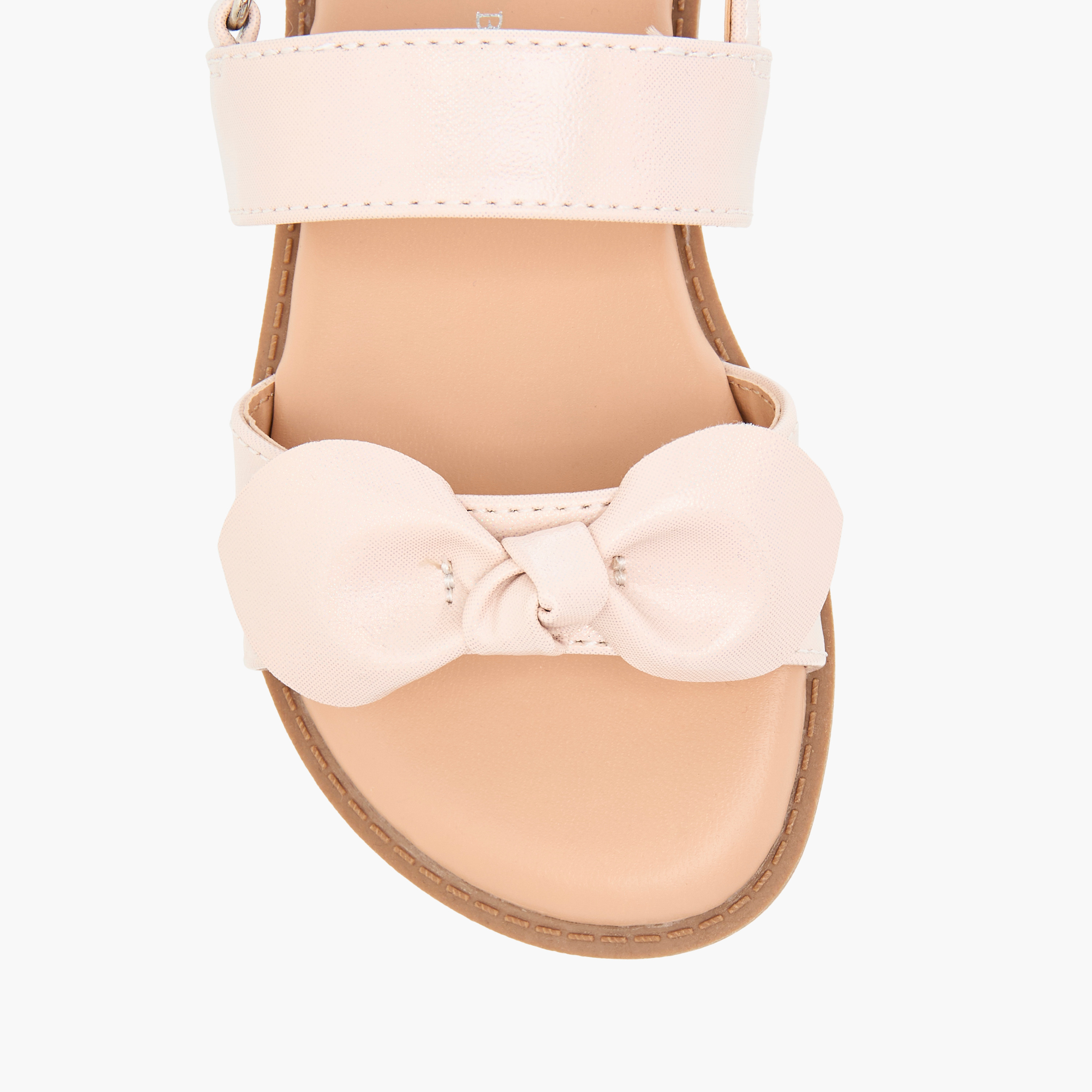 Flora Bella Bow Applique Sandals with Hook and Loop Closure-girls-shoes-sandals-image-3