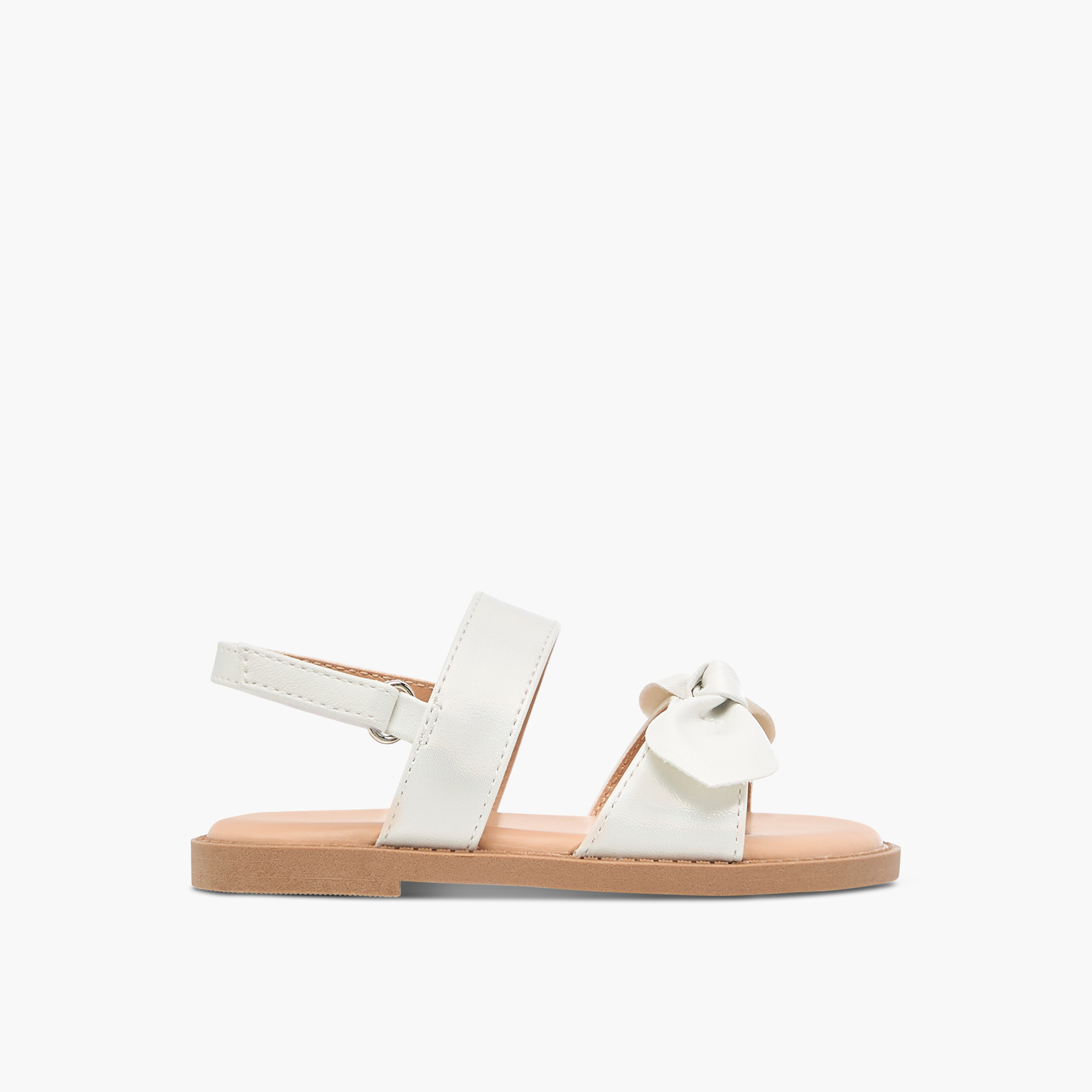 Flora Bella Bow Applique Sandals with Hook and Loop Closure-girls-shoes-sandals-image-2