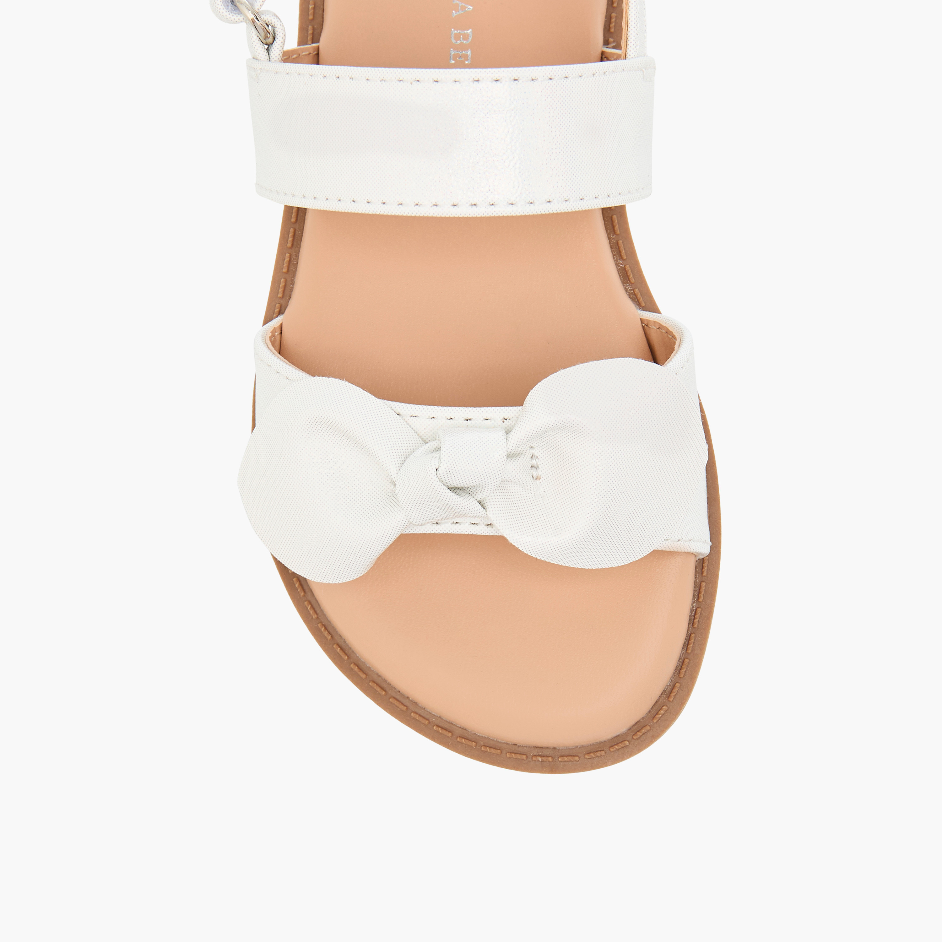Flora Bella Bow Applique Sandals with Hook and Loop Closure-girls-shoes-sandals-image-3