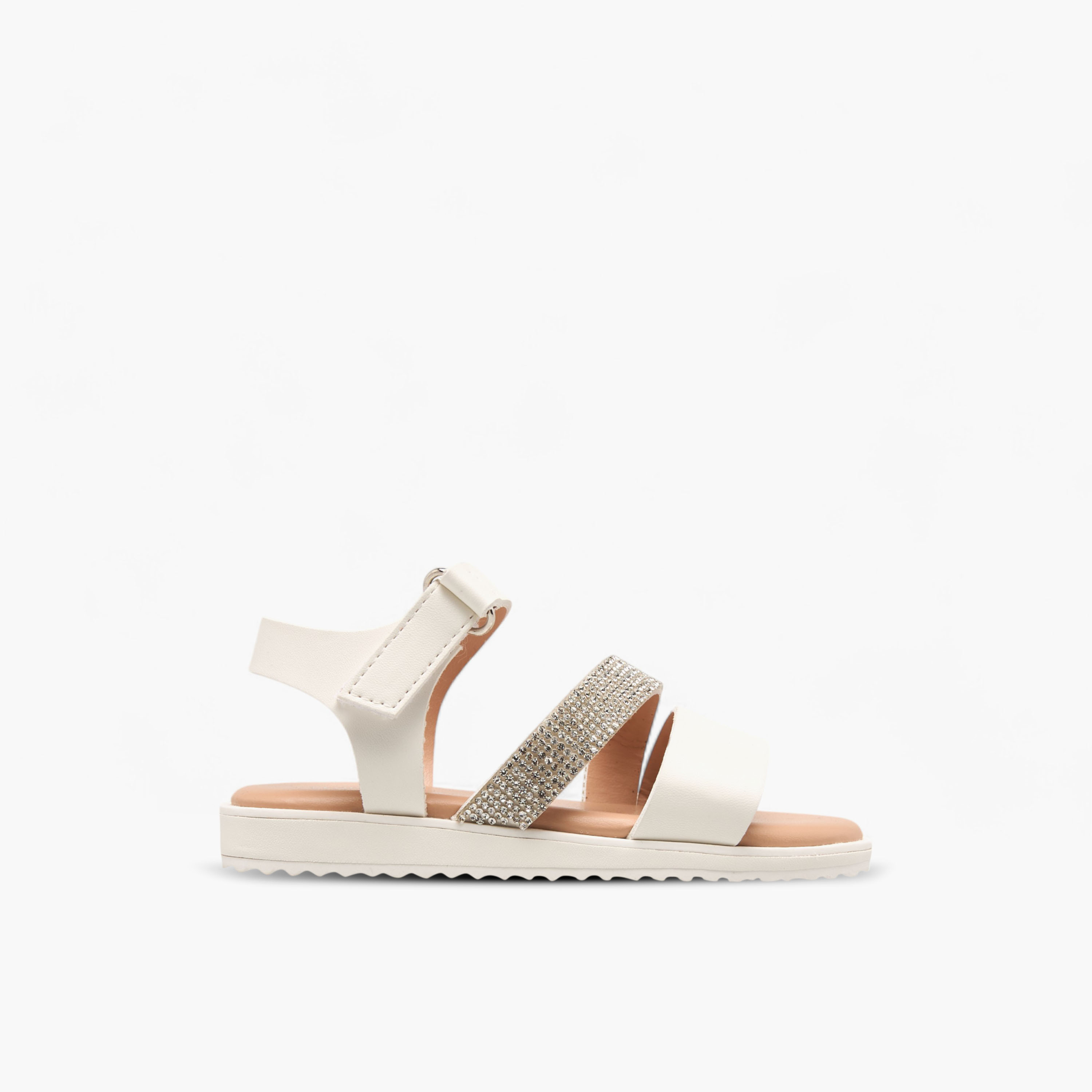Flora Bella Solid Sandals with Hook and Loop Closure-girls-shoes-sandals-image-2