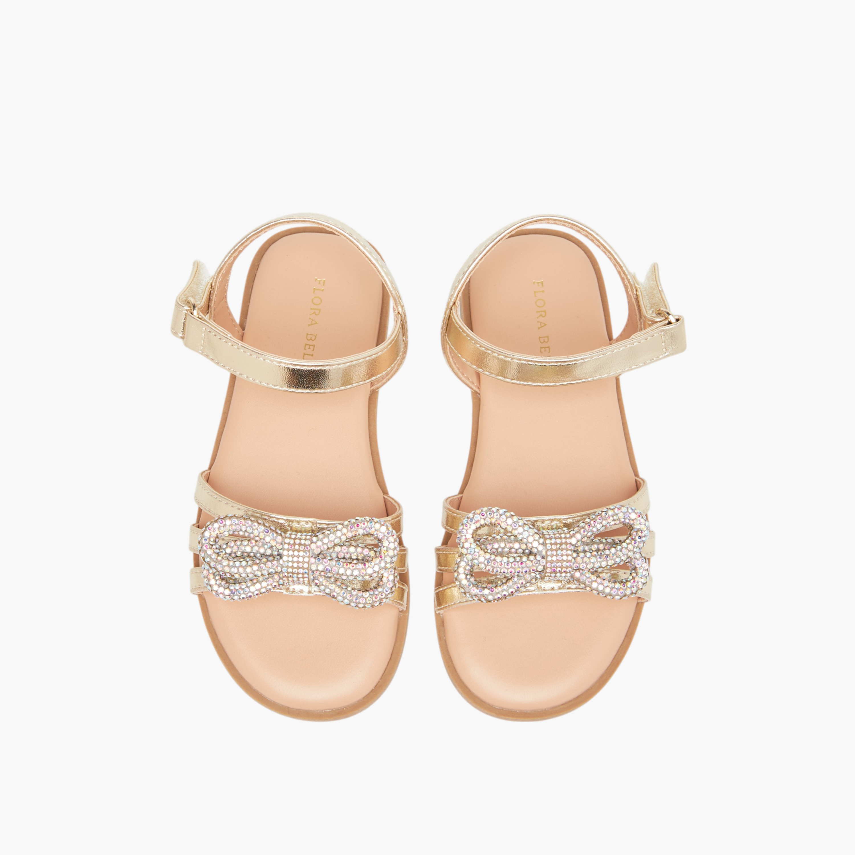 صندل ميتالك بشريط إغلاق لاصق من فلورا بيلا-girls-shoes-sandals-image-5