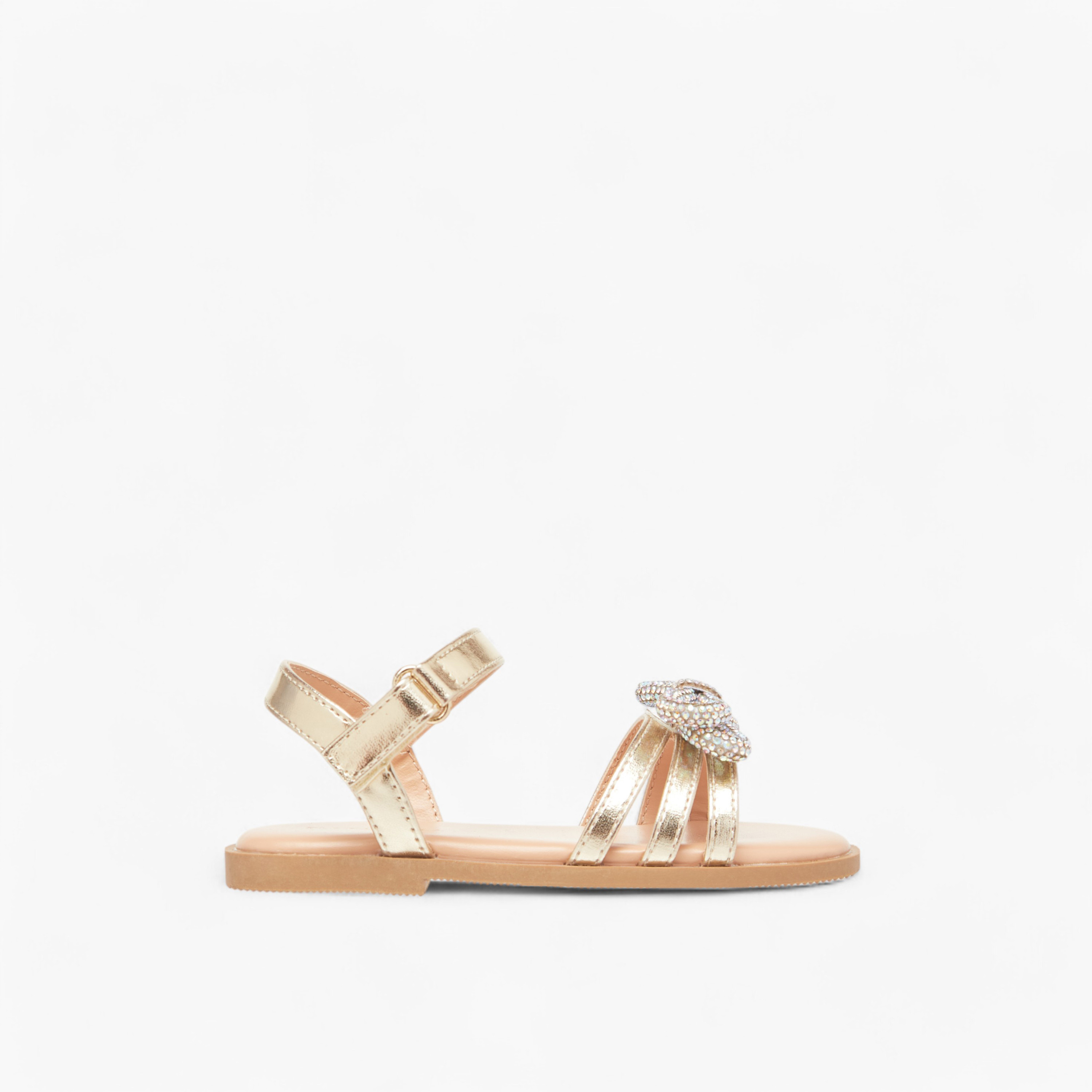 صندل ميتالك بشريط إغلاق لاصق من فلورا بيلا-girls-shoes-sandals-image-6