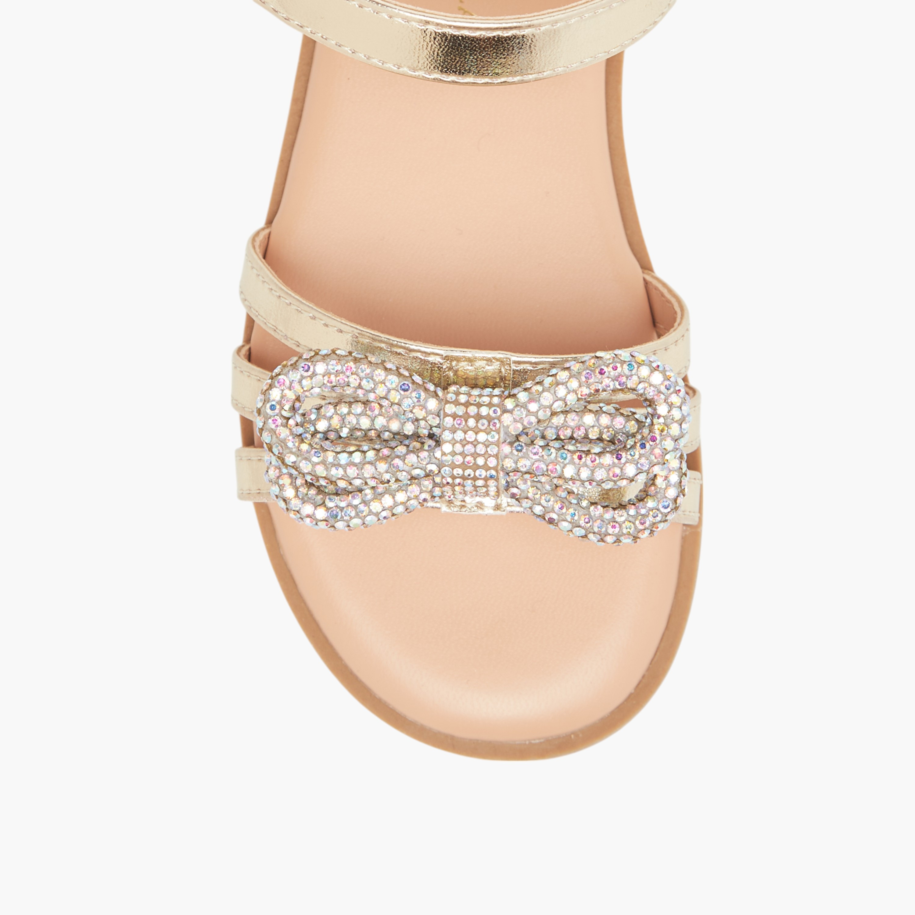 Flora Bella Metallic Sandals with Hook and Loop Closure-girls-shoes-sandals-image-3
