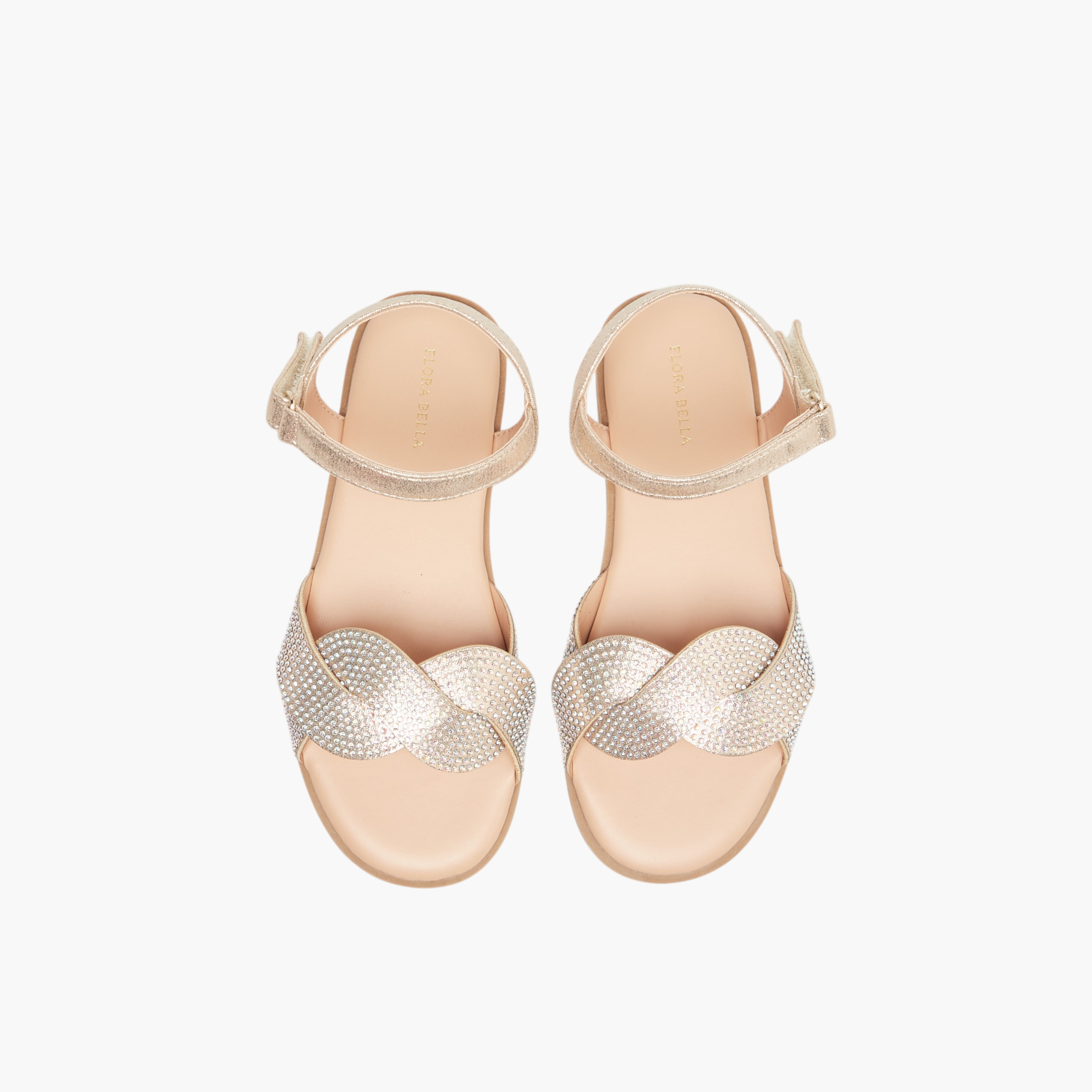 Flora Bella Studded Strap Sandals with Hook and Loop Closure-girls-shoes-sandals-image-1