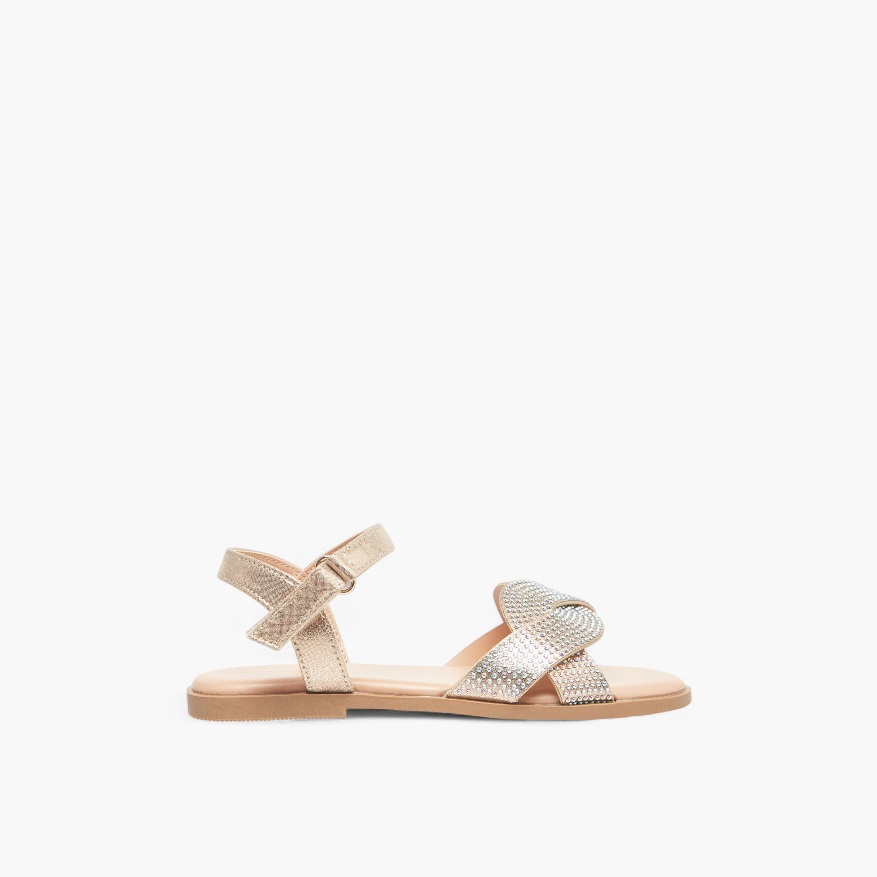 Flora Bella Studded Strap Sandals with Hook and Loop Closure-girls-shoes-sandals-image-2