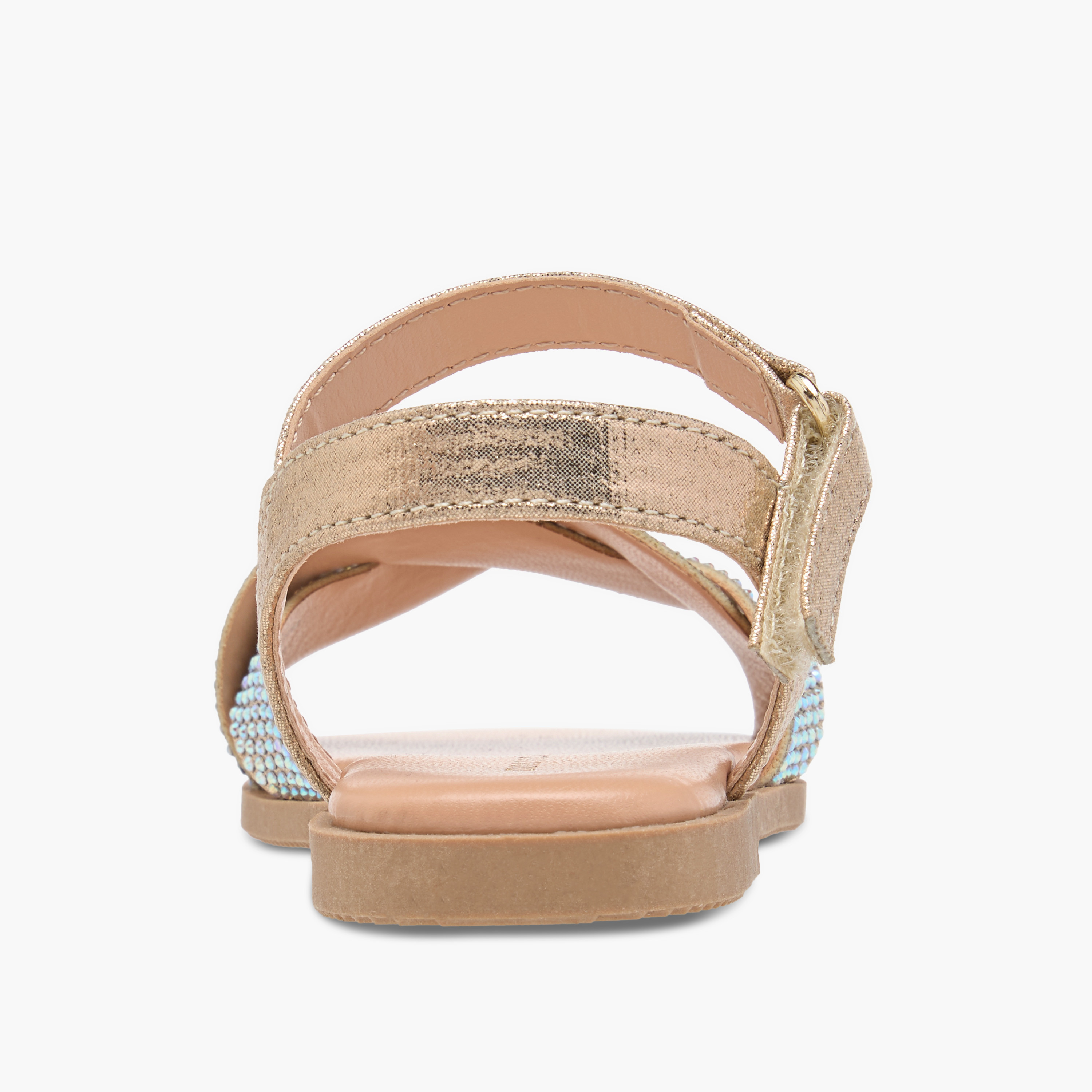 Flora Bella Embellished Sandals with Hook and Loop Closure-girls-shoes-sandals-image-4