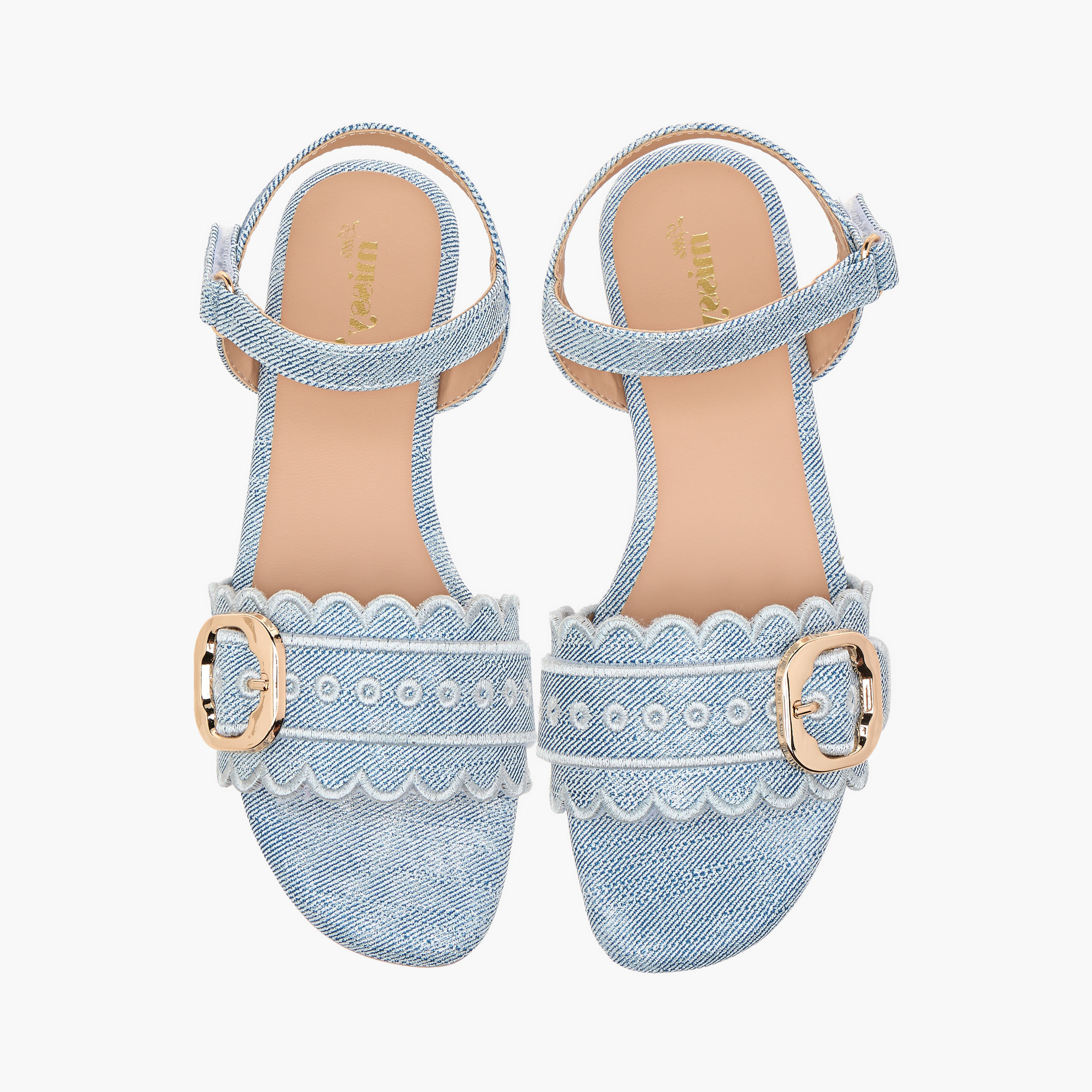 Little Missy Textured Strap Sandals with Hook and Loop Closure-girls-shoes-sandals-image-1