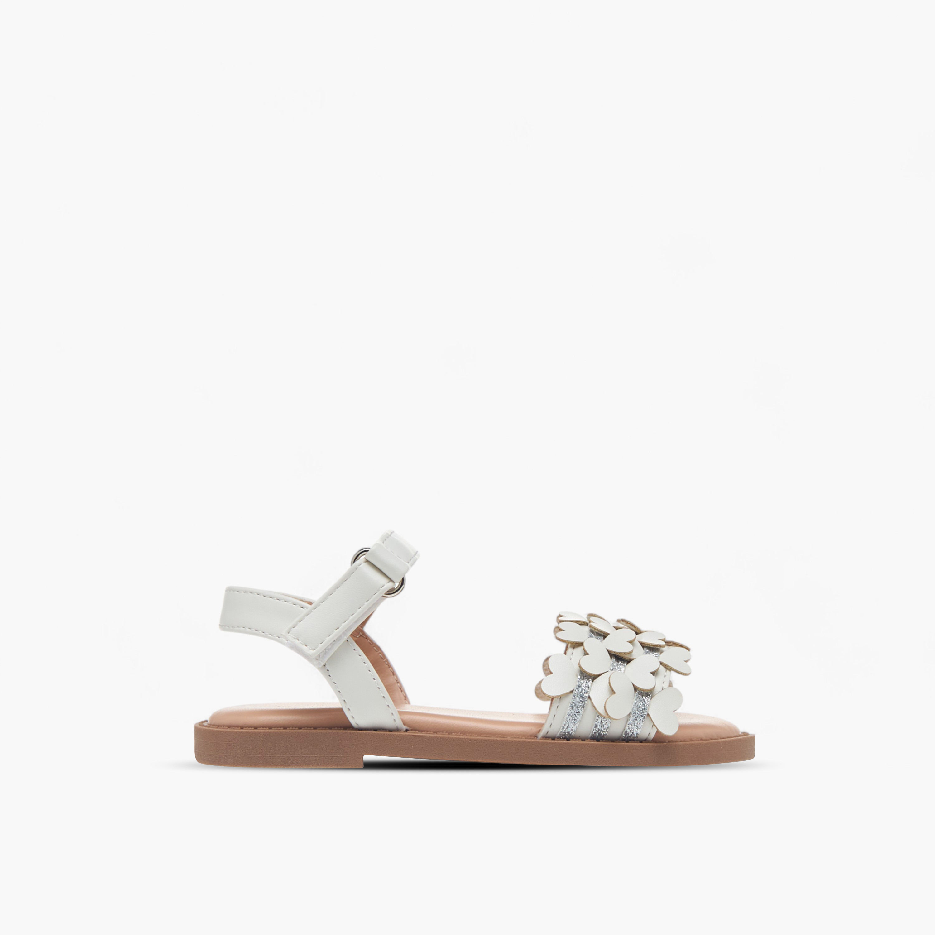 Flora Bella Textured Strap Sandals with Hook & Loop Closure-girls-shoes-sandals-image-2