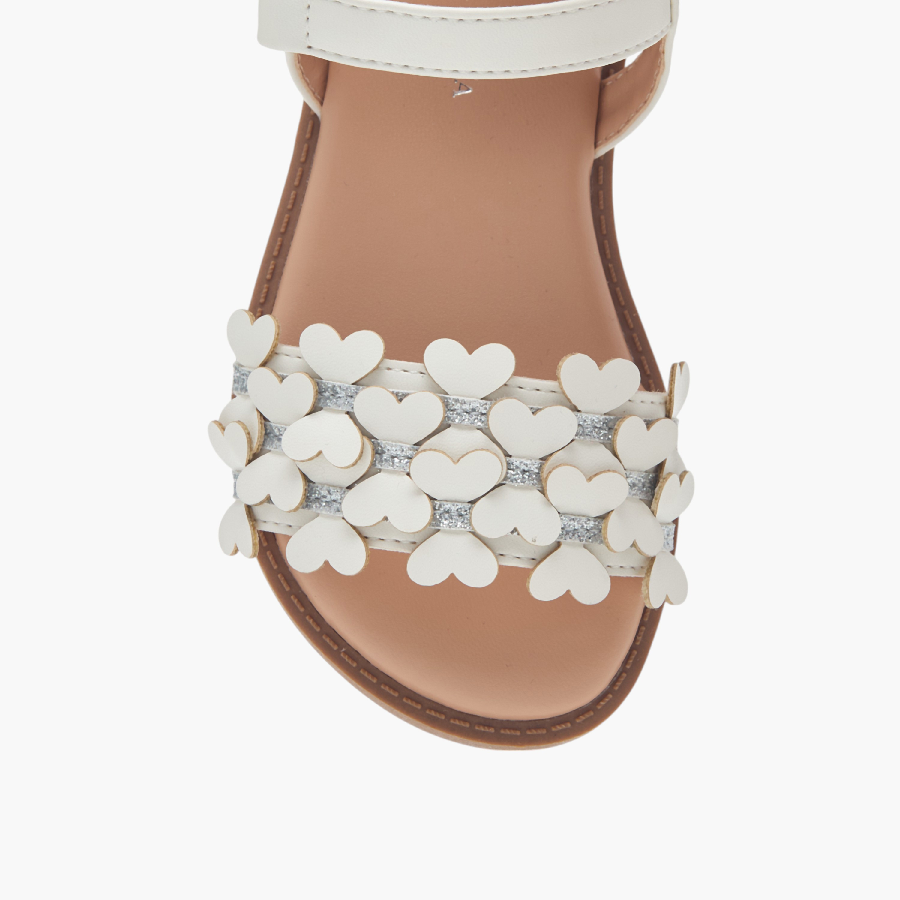 Flora Bella Textured Strap Sandals with Hook & Loop Closure-girls-shoes-sandals-image-3