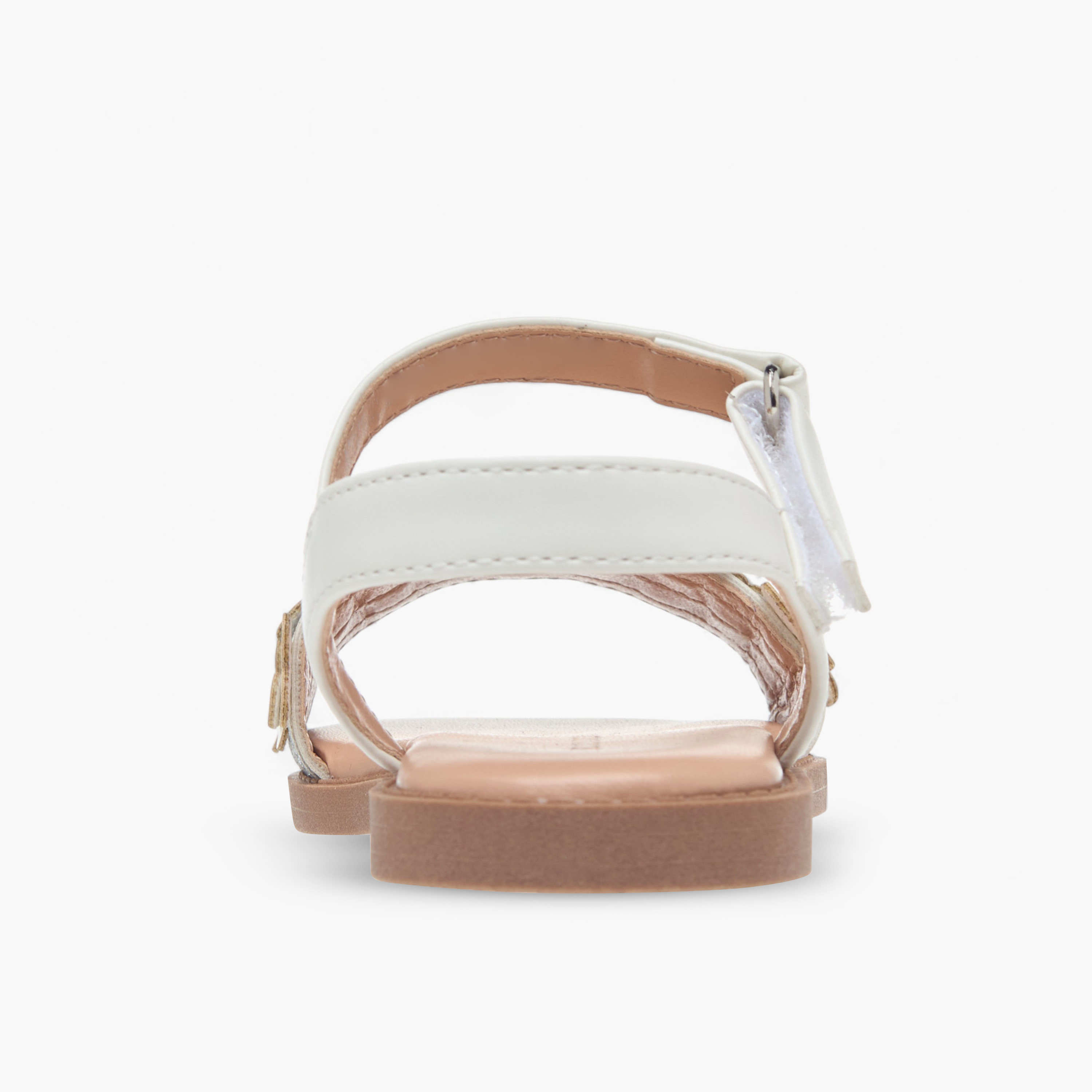 Flora Bella Textured Strap Sandals with Hook & Loop Closure-girls-shoes-sandals-image-4