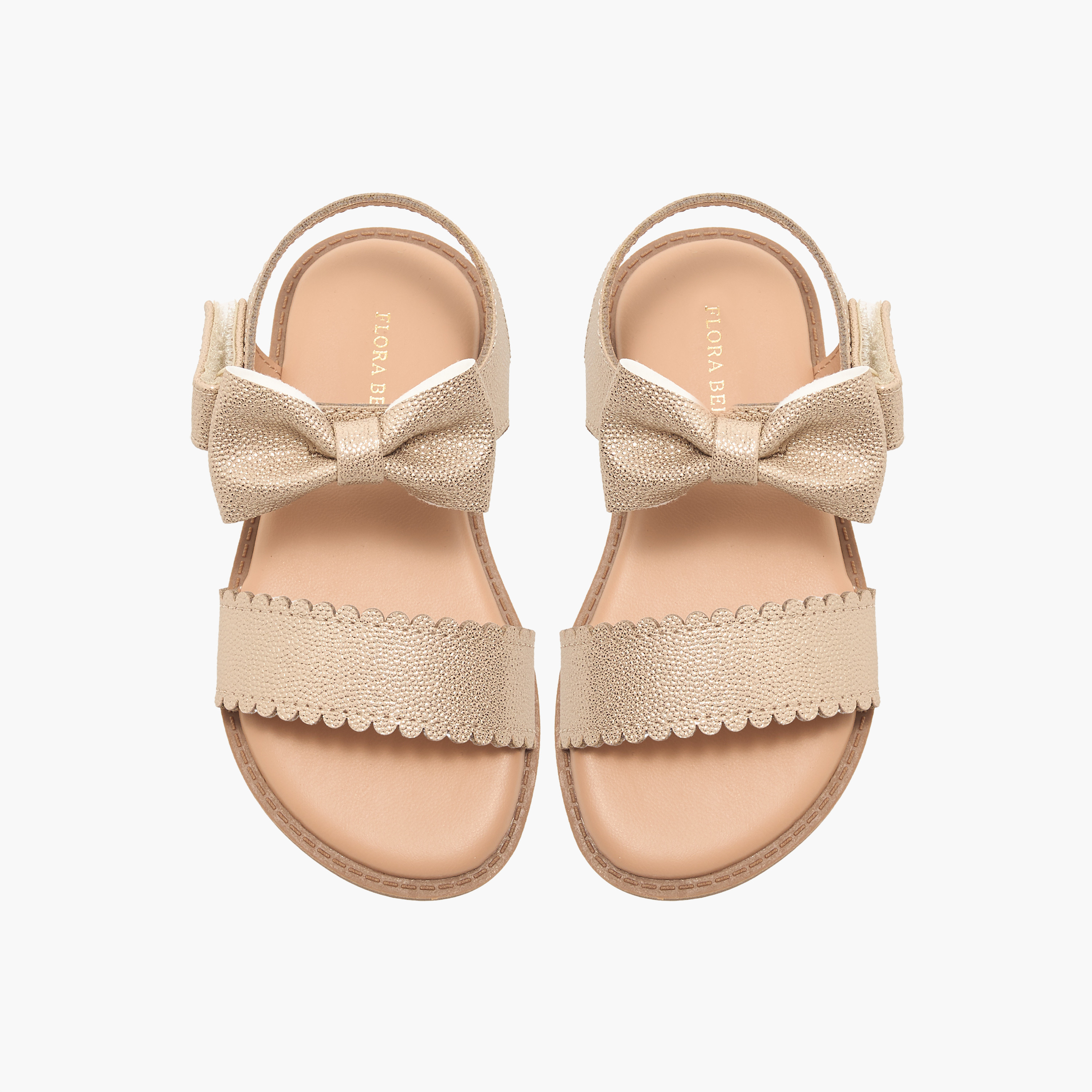 Flora Bella Bow Detail Sandals with Hook and Loop Closure-girls-shoes-sandals-image-1
