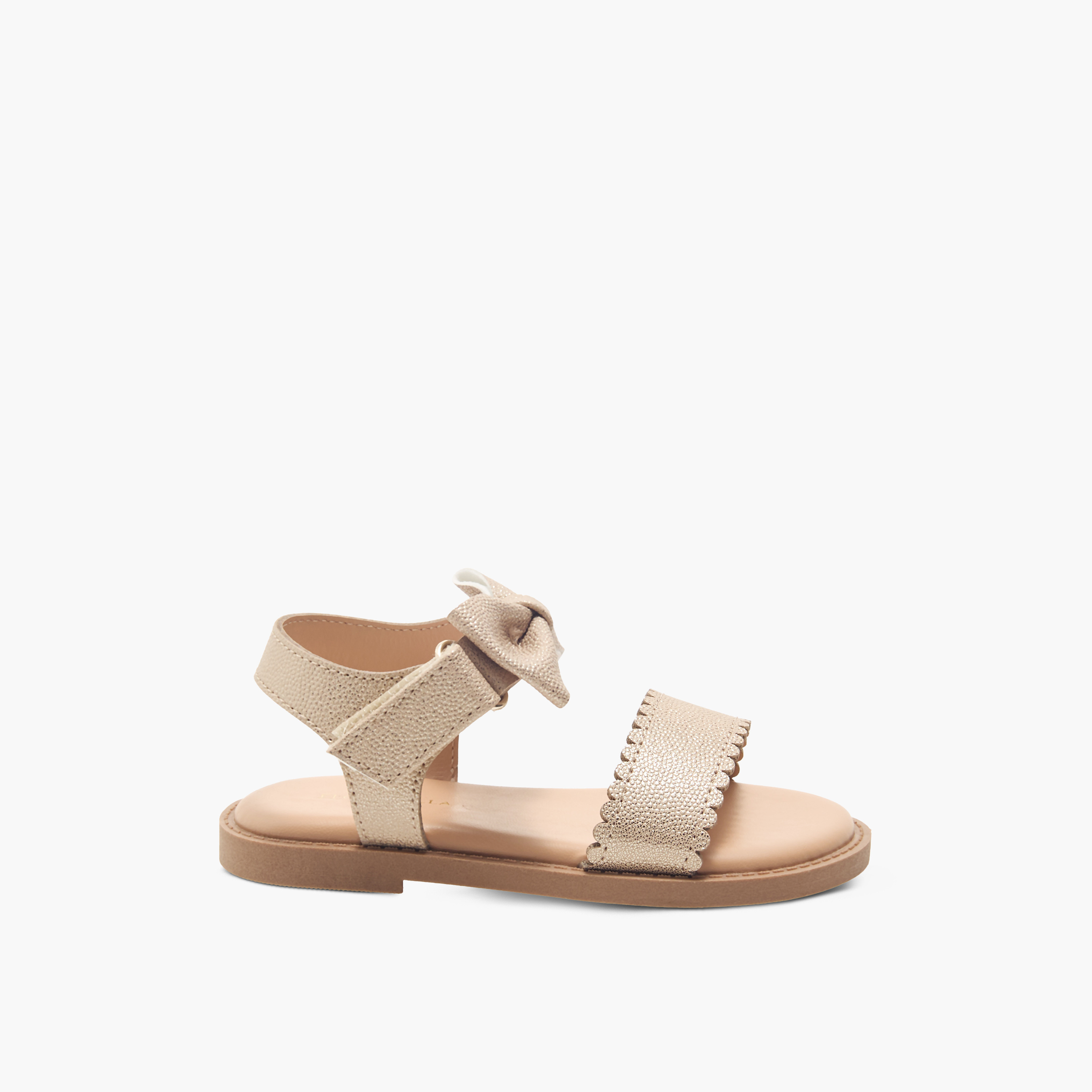 Flora Bella Bow Detail Sandals with Hook and Loop Closure-girls-shoes-sandals-image-3