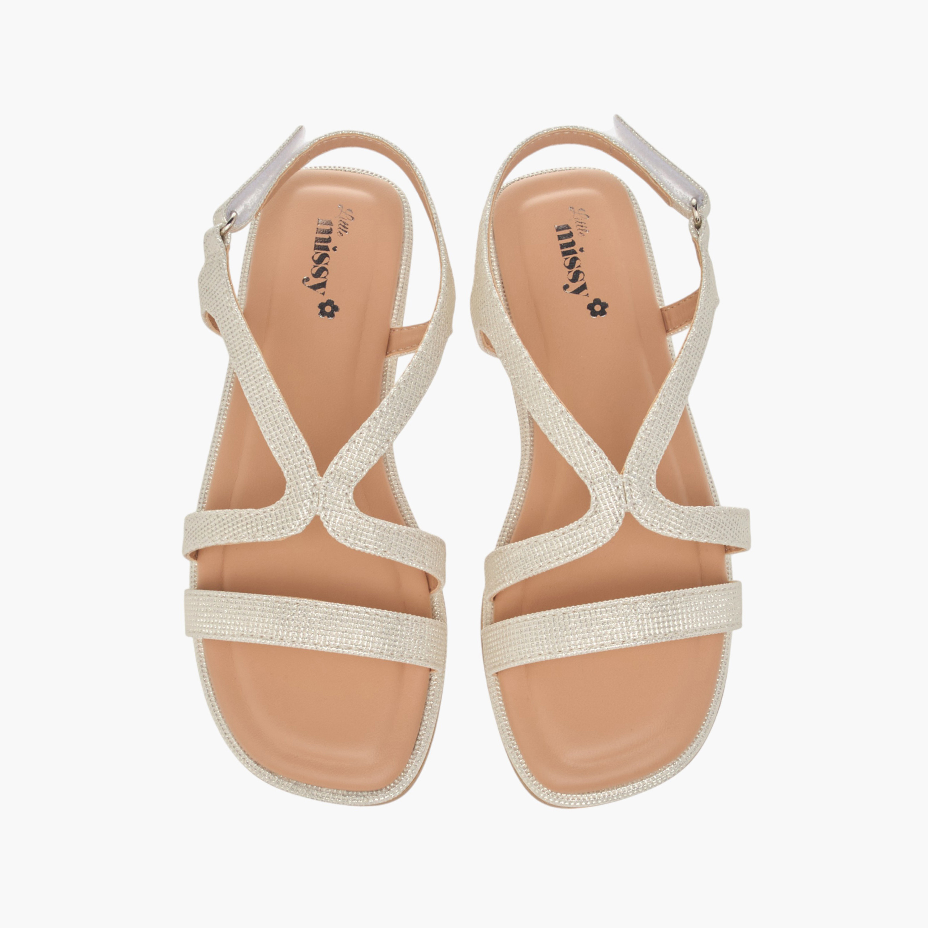 صندل بأحزمة متعددة وشريط إغلاق من ليتل ميسي-girls-shoes-sandals-image-1