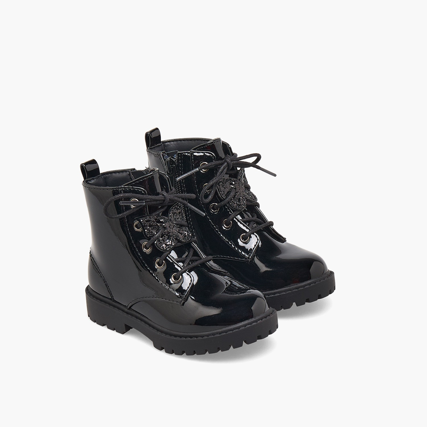 Juniors Girls Embellished Lace-Up Ankle Boots-girls-shoes-boots-image-1
