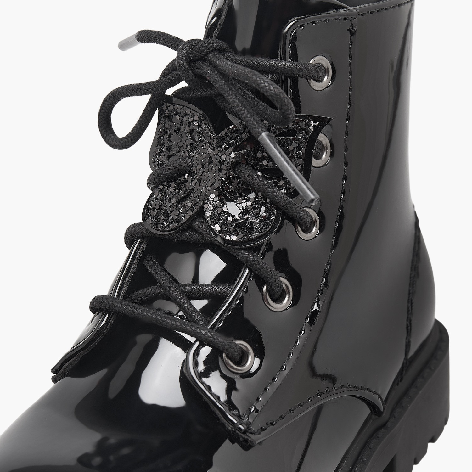 Juniors Girls Embellished Lace-Up Ankle Boots-girls-shoes-boots-image-4