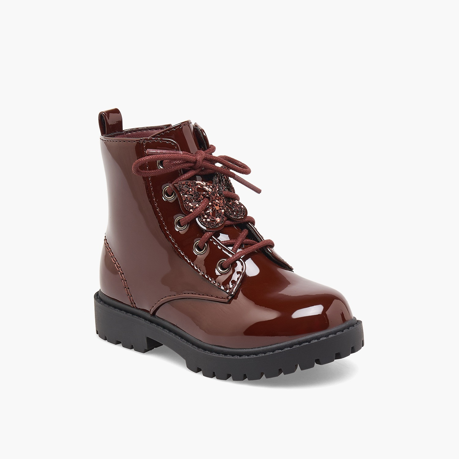 Juniors Girls Embellished Lace-Up Ankle Boots-girls-shoes-boots-image-2