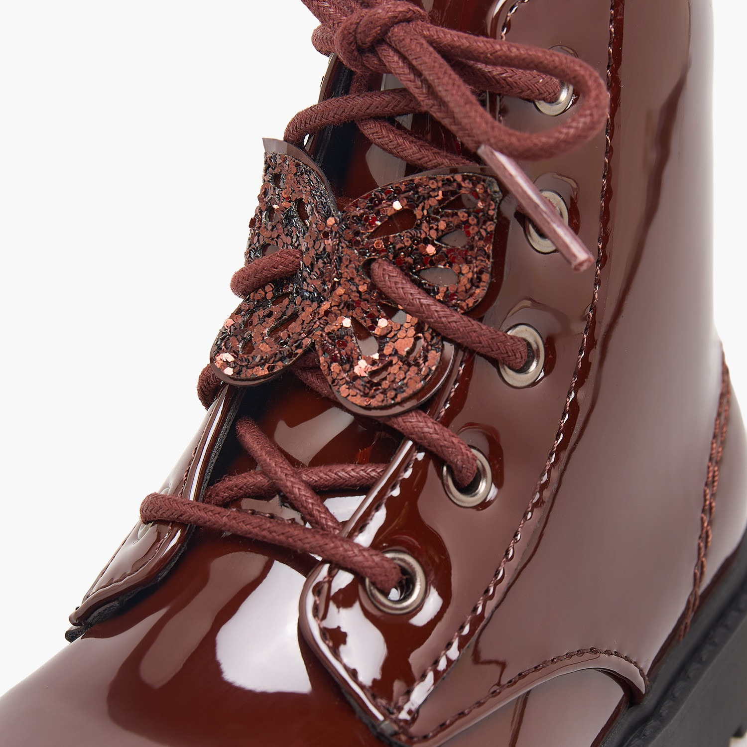Juniors Girls Embellished Lace-Up Ankle Boots-girls-shoes-boots-image-4