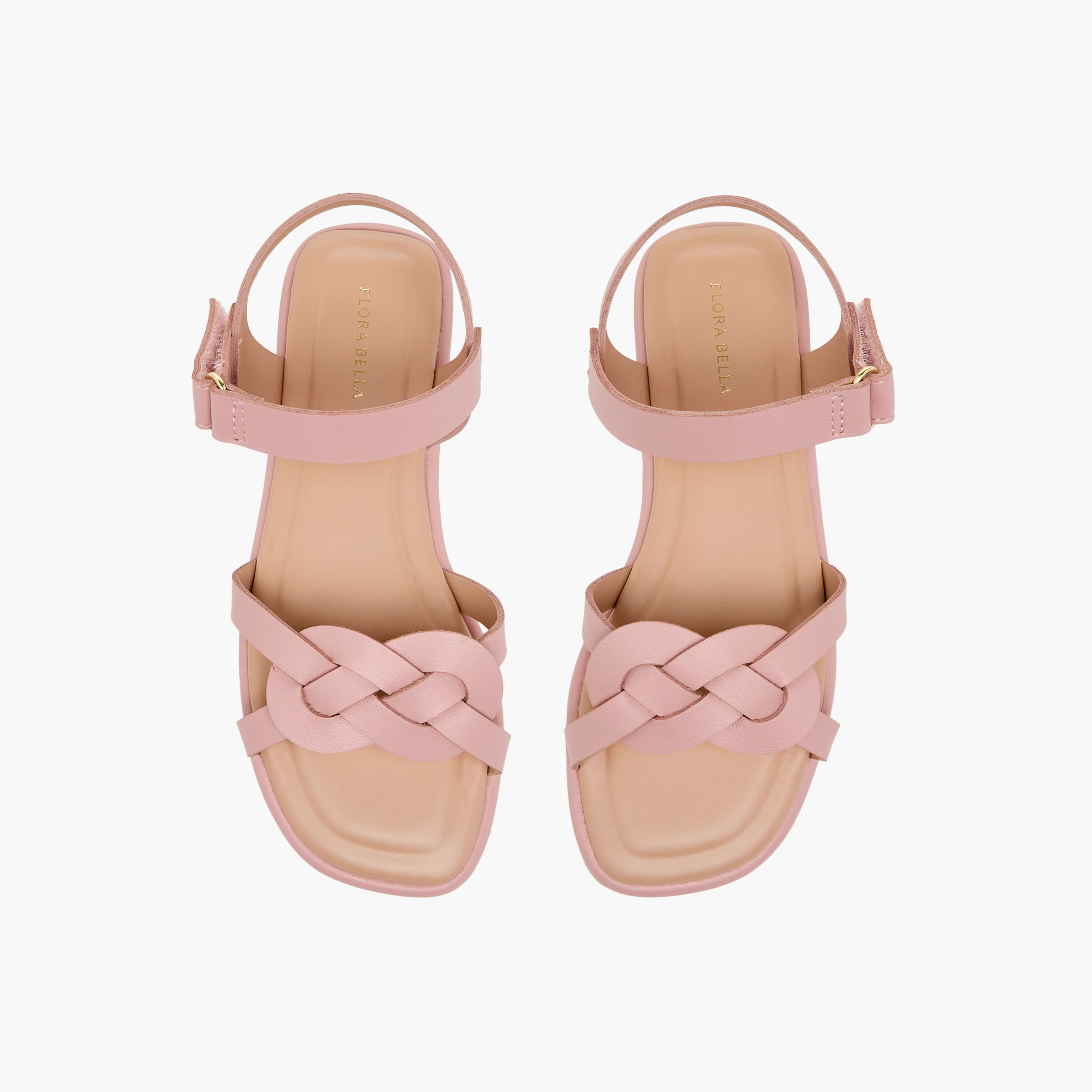 Flora Bella Strap Detail Sandals with Hook and Loop Closure-girls-shoes-sandals-image-1