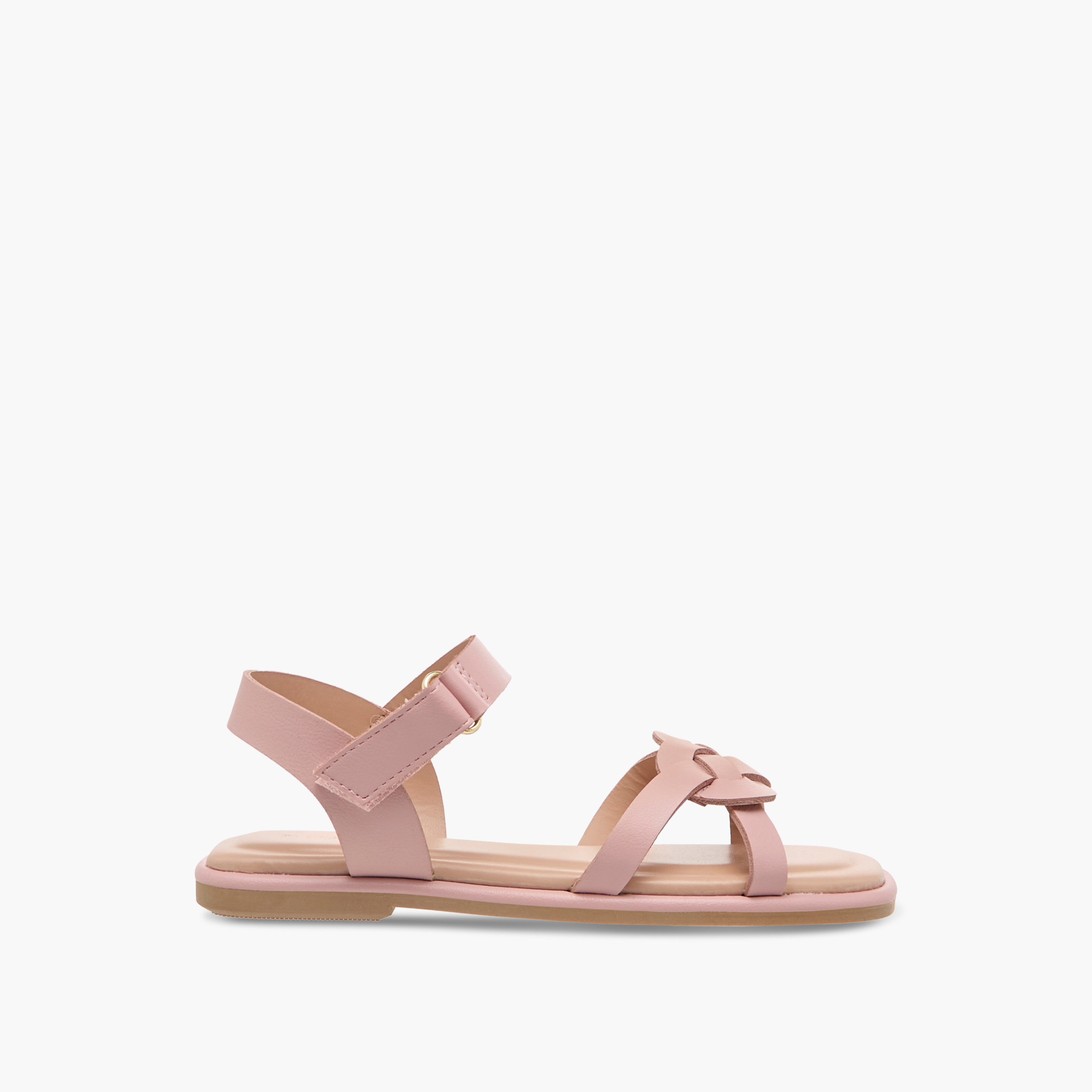 Flora Bella Strap Detail Sandals with Hook and Loop Closure-girls-shoes-sandals-image-2