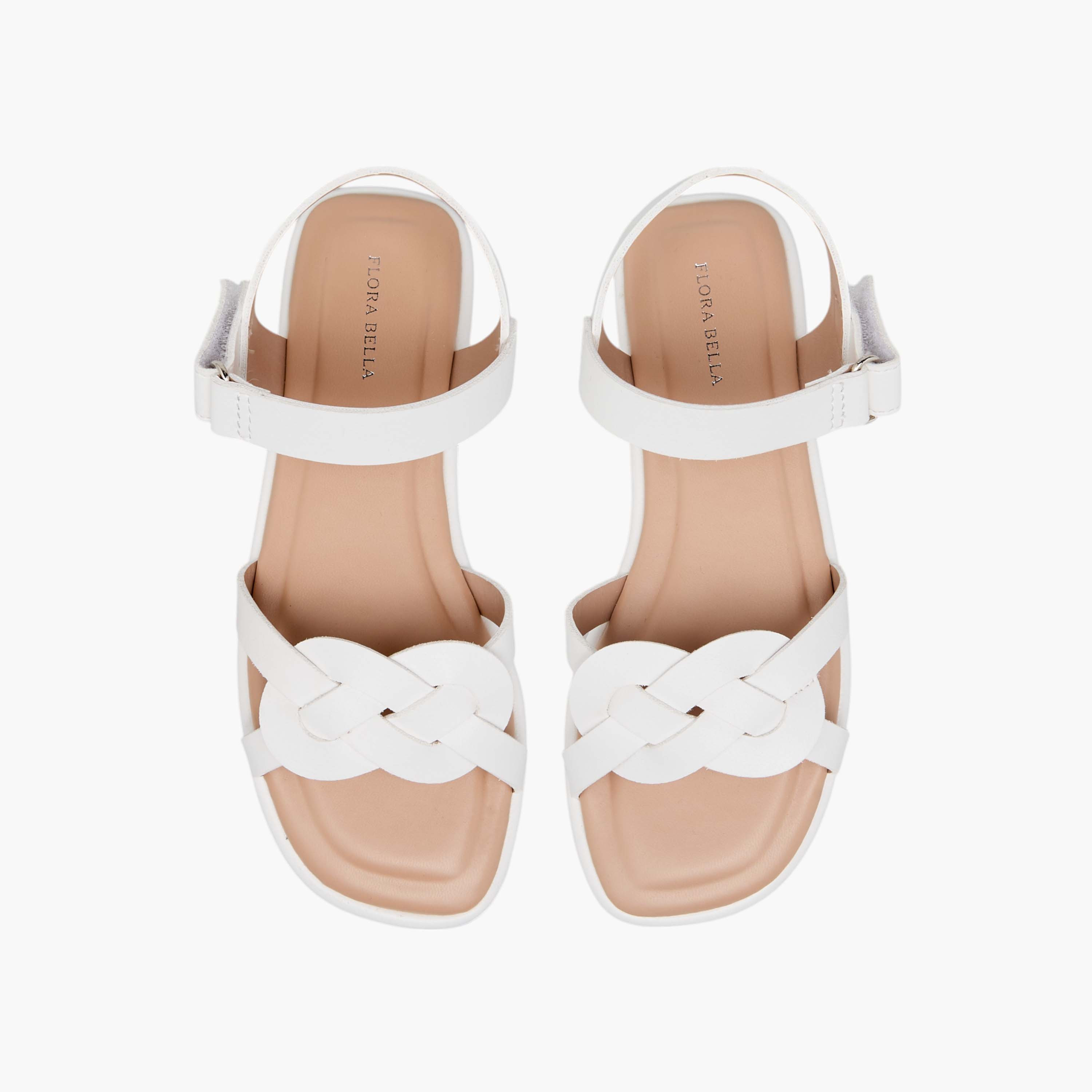 Flora Bella Strap Detail Sandals with Hook and Loop Closure-girls-shoes-sandals-image-1